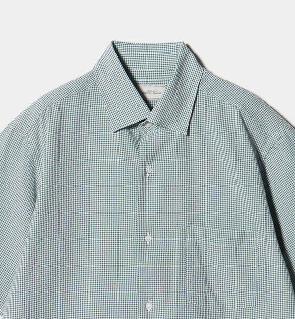 UNITED ARROWS green label relaxing「ポリエステル ラッカン ギンガムチェック スタンダード スナップ ボタンダウン 半袖 シャツ -ストレッチ・」|シャツ・ブラウス|