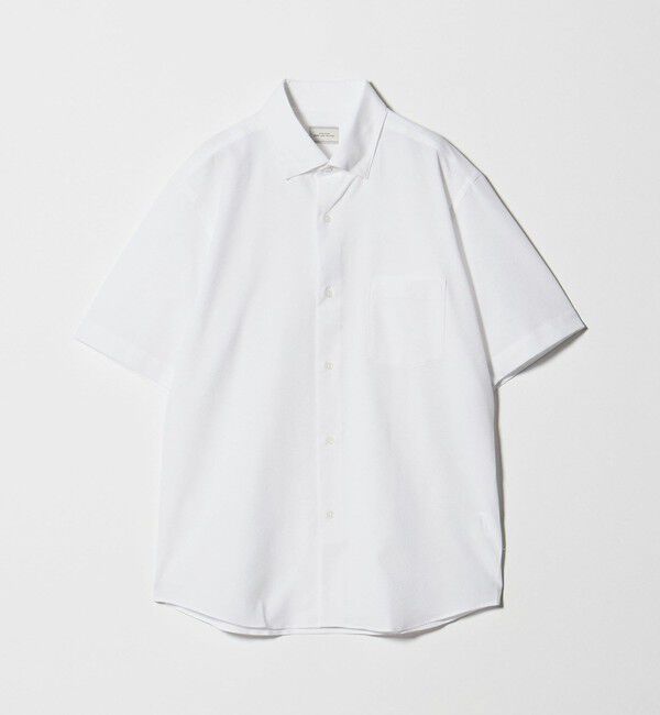 UNITED ARROWS green label relaxing「ポリエステル ラッカン ソリッド スタンダード スナップ ボタンダウン 半袖 シャツ -ストレッチ・イージー」|シャツ・ブラウス|WHITE