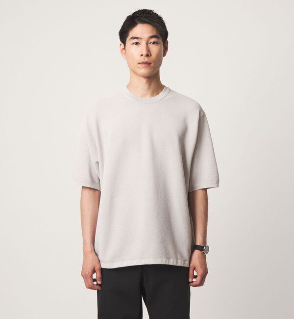 UNITED ARROWS green label relaxing「ガーター ドローコード 半袖 クルーネック ニット -ウォッシャブル・UVカット・遮熱-」|Tシャツ・カットソー|