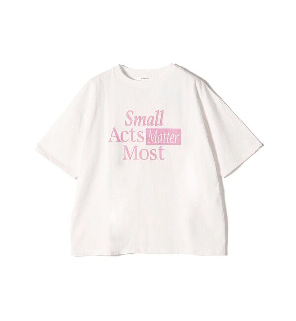 SHIPS for women「《一部追加予約》【SHIPS別注】81BRANCA:ロゴ 5分袖 TEE」|Tシャツ・カットソー|