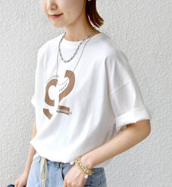SHIPS for women「《一部追加予約》【SHIPS別注】81BRANCA:ロゴ 5分袖 TEE」|Tシャツ・カットソー|