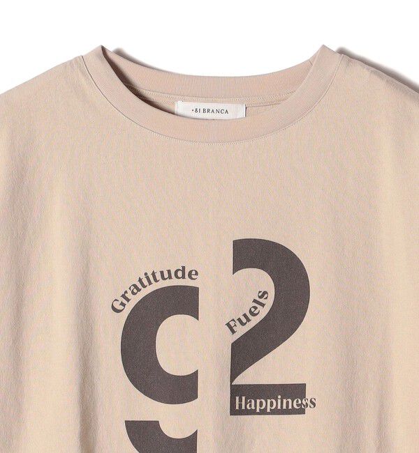SHIPS for women「《一部追加予約》【SHIPS別注】81BRANCA:ロゴ 5分袖 TEE」|Tシャツ・カットソー|