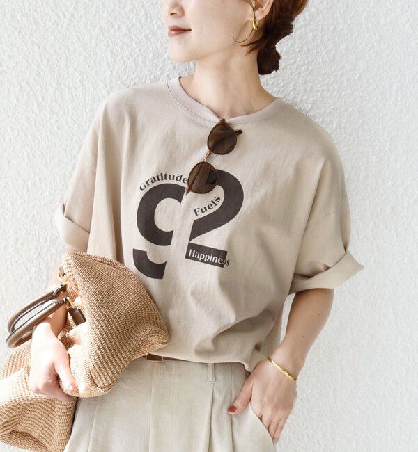 SHIPS for women「《一部追加予約》【SHIPS別注】81BRANCA:ロゴ 5分袖 TEE」|Tシャツ・カットソー|