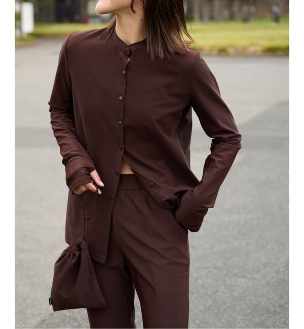 OUTDOOR PRODUCTS Usual Things「≪予約≫ACTIVE WEAR テレコクルーネックスナップカーディガン」|カーディガン|