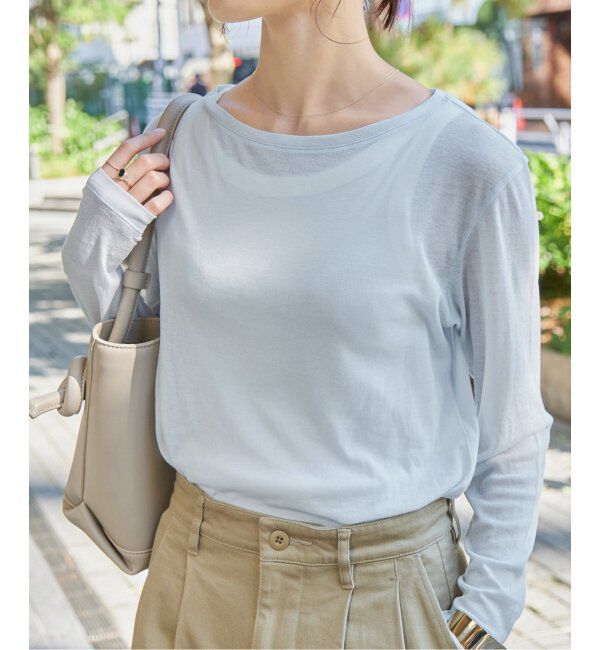 Spick and Span「《追加2》シアーボートネックプルオーバー」|Tシャツ・カットソー|
