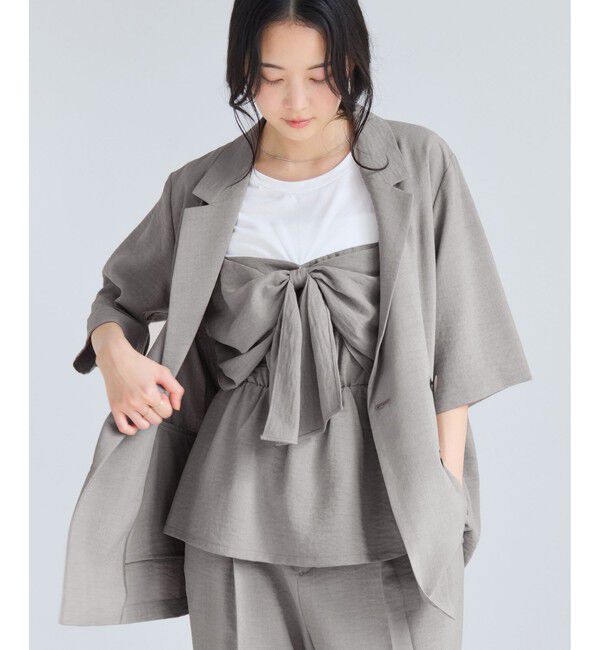 VIS「美easyリネンライクリボンビスチェトップス/イージーケア・接触冷感・セットアップ対応」|Tシャツ・カットソー|