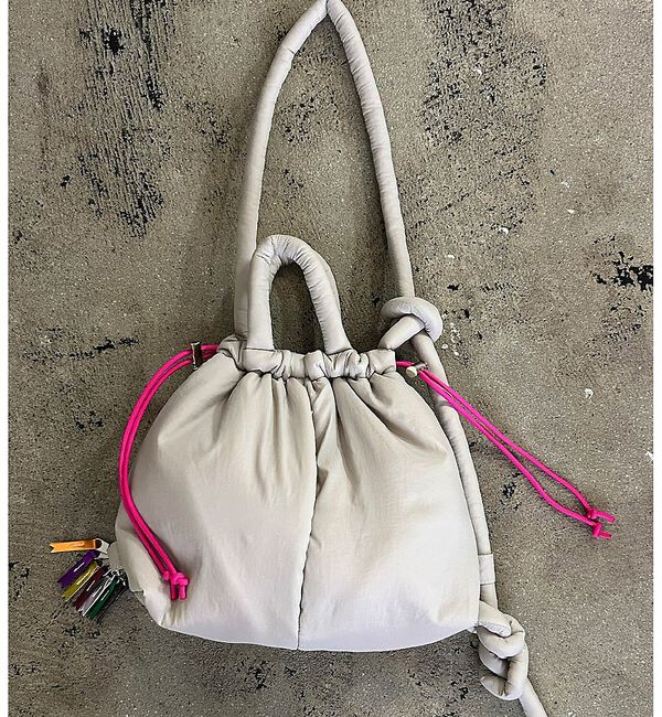 NOMINE「【cheek】puff kinchaku 2WAY tote 巾着 ショルダーバ」|ショルダー・メッセンジャー|グレー