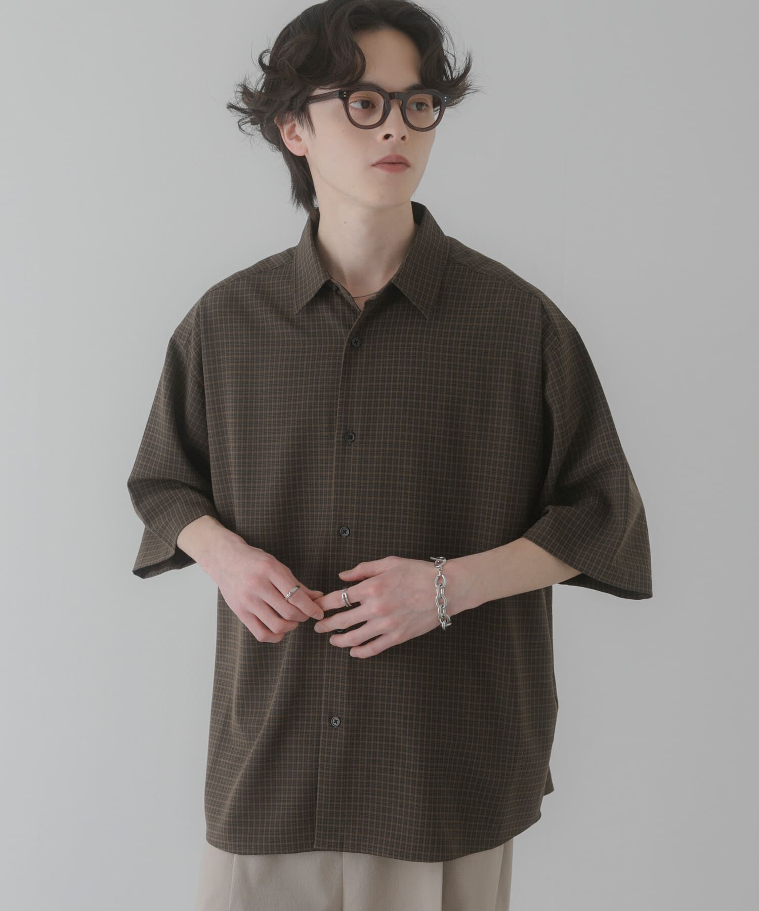 SENSE OF PLACE by URBAN RESEARCH「マイクロチェックエクストラルーズショートスリーブシャツ」|シャツ・ブラウス|