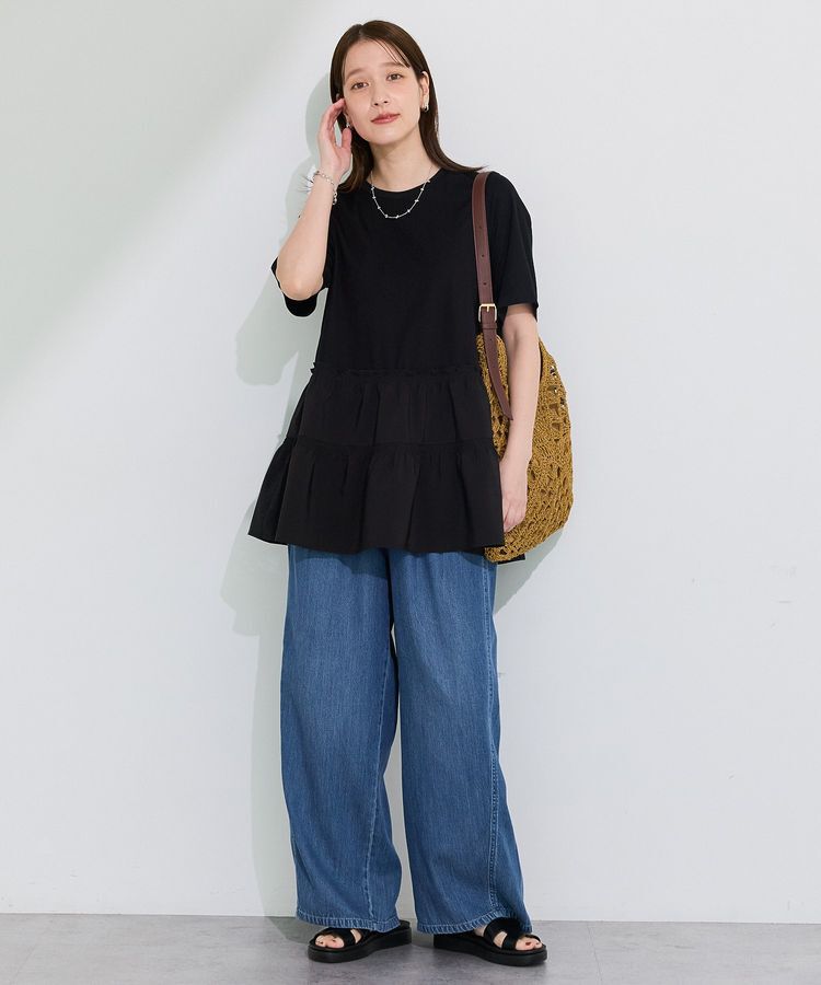 Green Parks「ライトデニムワイドパンツ」|デニム|