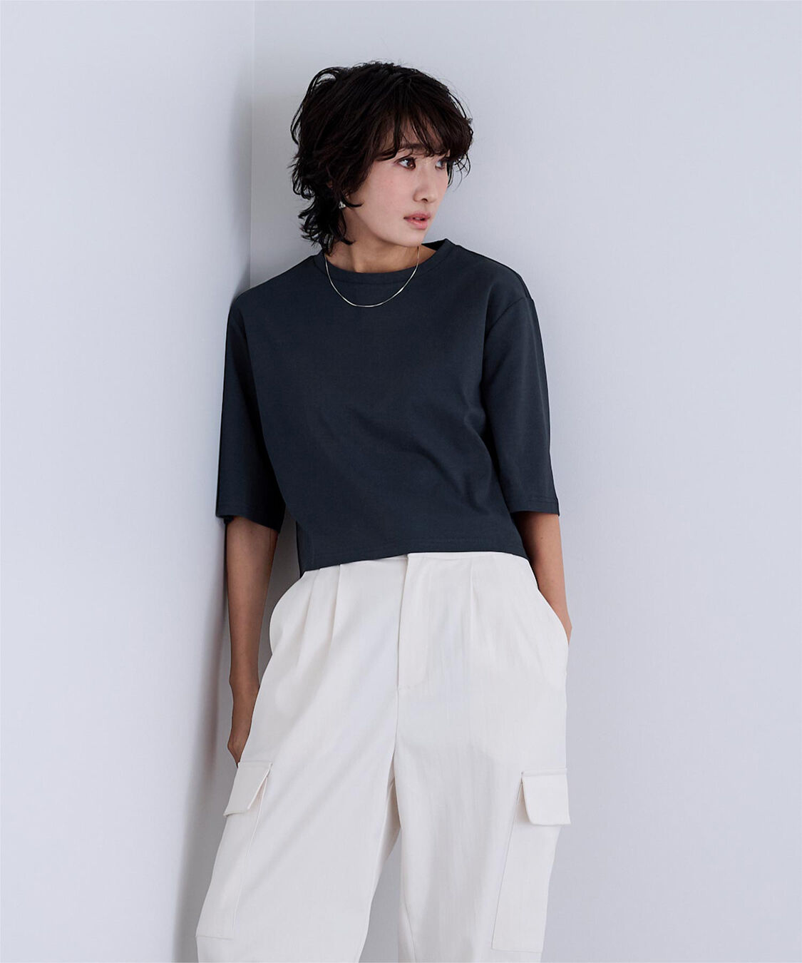 ur's「汗染み防止クロップドTシャツ」|Tシャツ・カットソー|