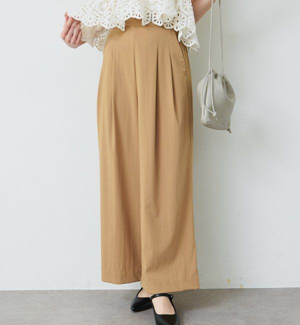  「レーヨンナイロンストレッチタックワイドパンツ」|その他|
