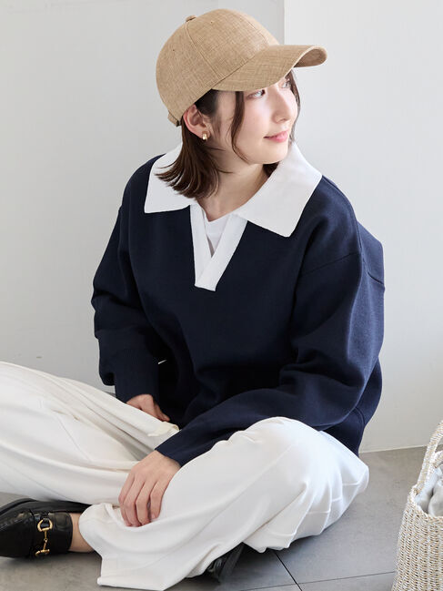 Te chichi「ラガーニット《2026 spring catalog item》」|ニット・セーター|ネイビー