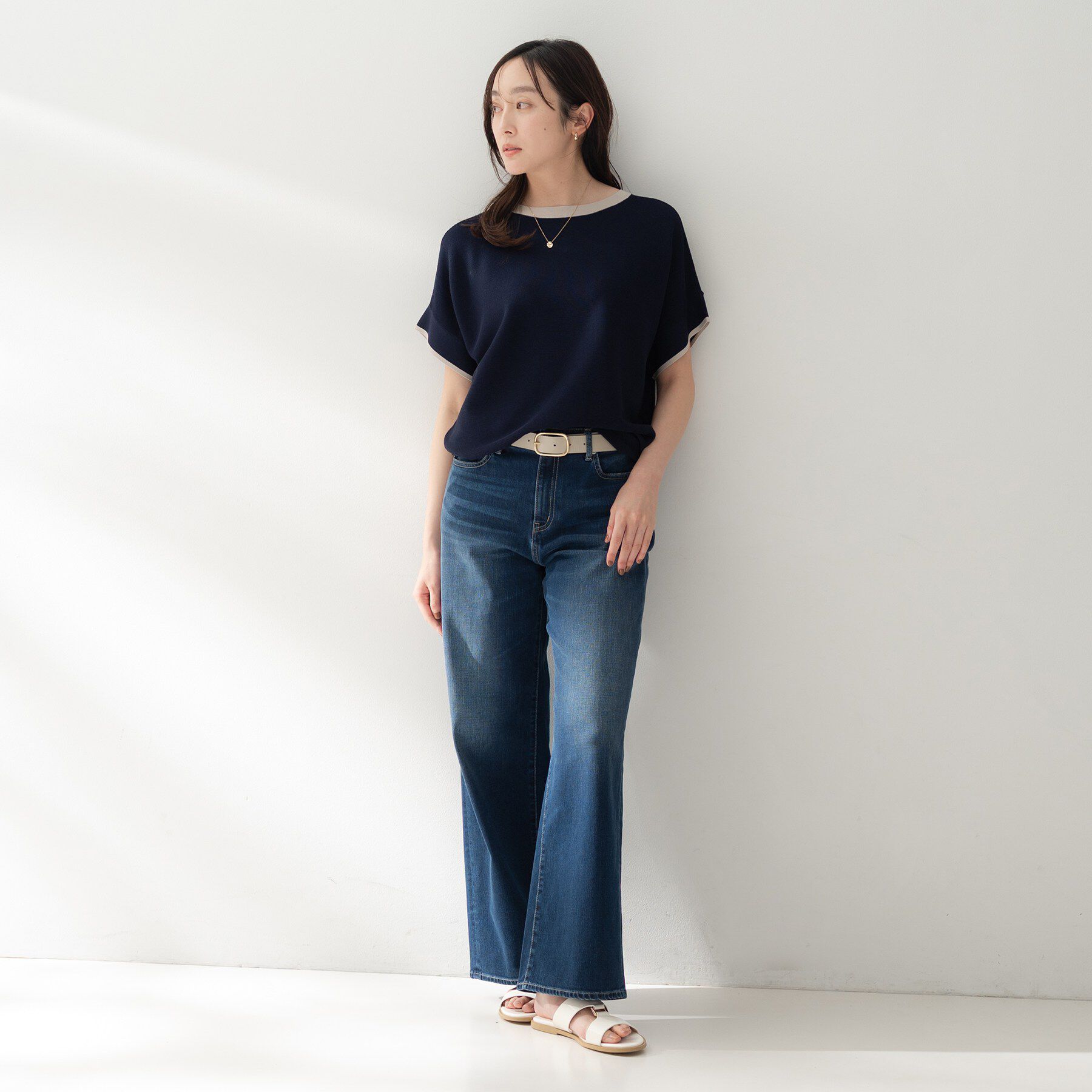 UNTITLED「【古畑星夏さん着用/11色展開/体型カバー】前後2WAYフレンチスリーブニット」|ニット・セーター|
