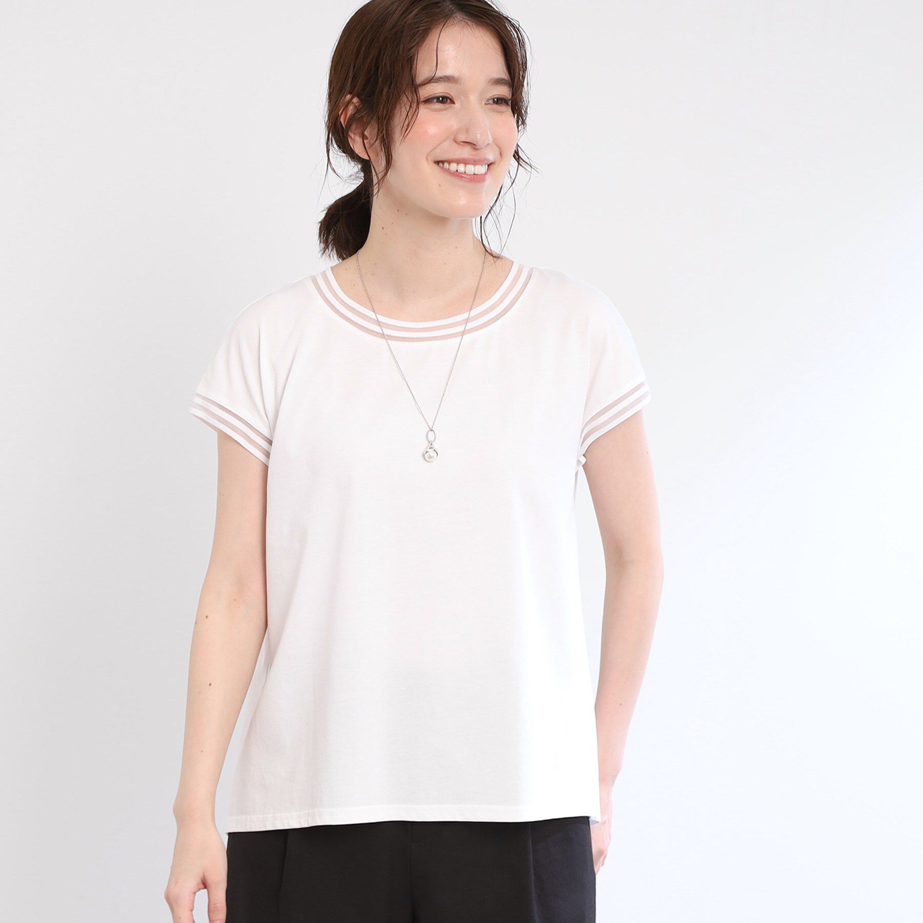 Reflect「【手洗い可】プルオーバージャージ」|Tシャツ・カットソー|オフホワイト(003