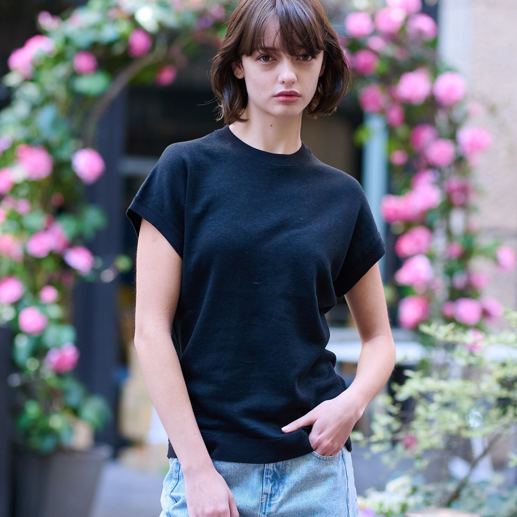 DRESSTERIOR「【毎年人気！／ウォッシャブル】リネン裏毛フレンチプルオーバー」|Tシャツ・カットソー|ブラック(019)