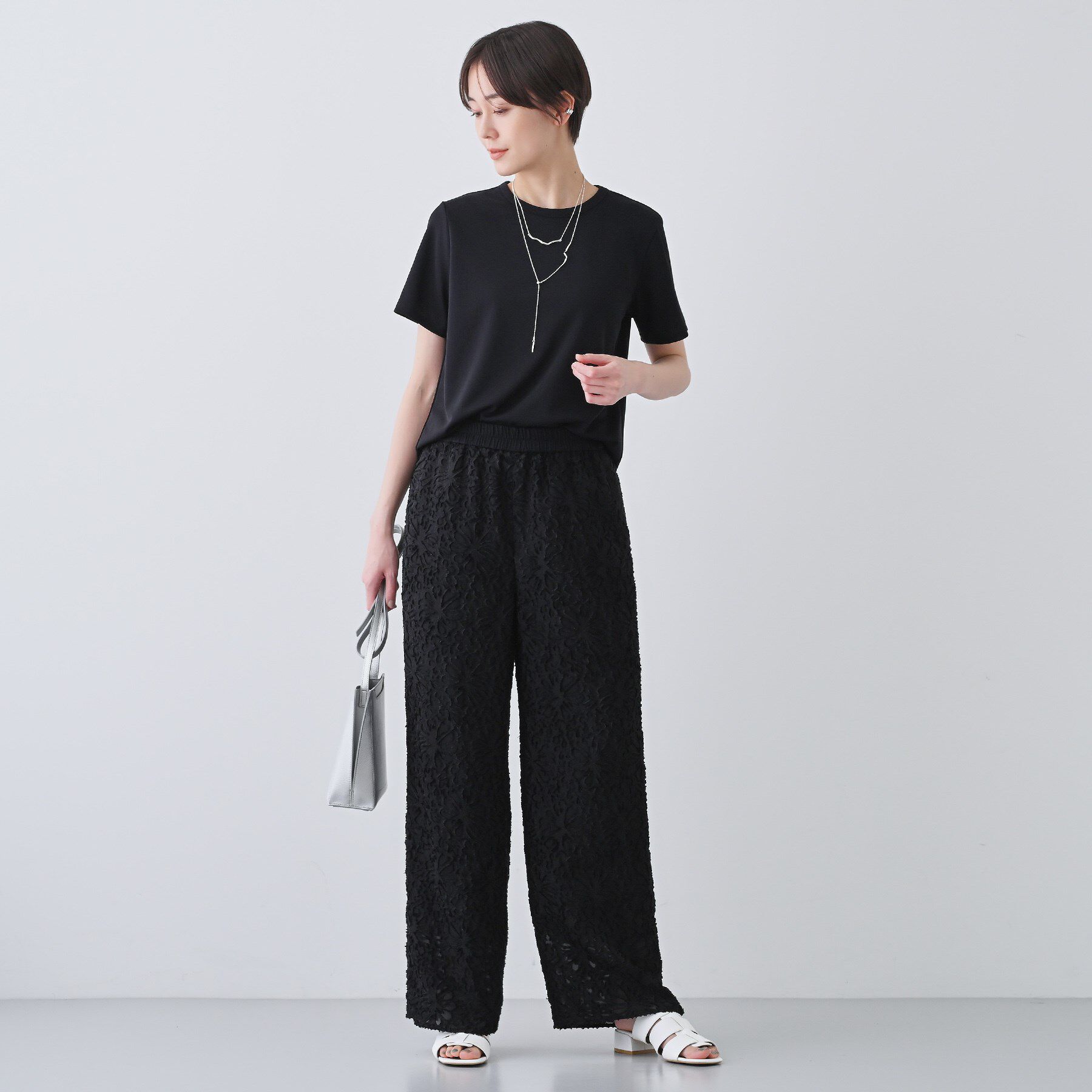 INDIVI「【日本製／トリアセテート】きれいめTシャツ」|Tシャツ・カットソー|