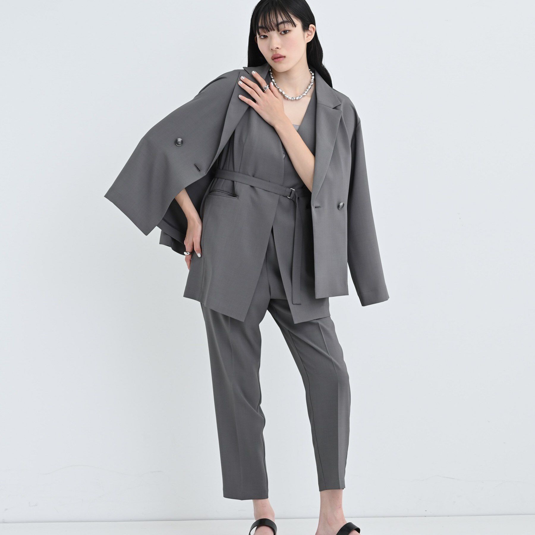 GALLEST「【セットアップ可】ナローベルテッドジレ【カセット服/オケージョン/通勤】」|ベスト・ジレ|