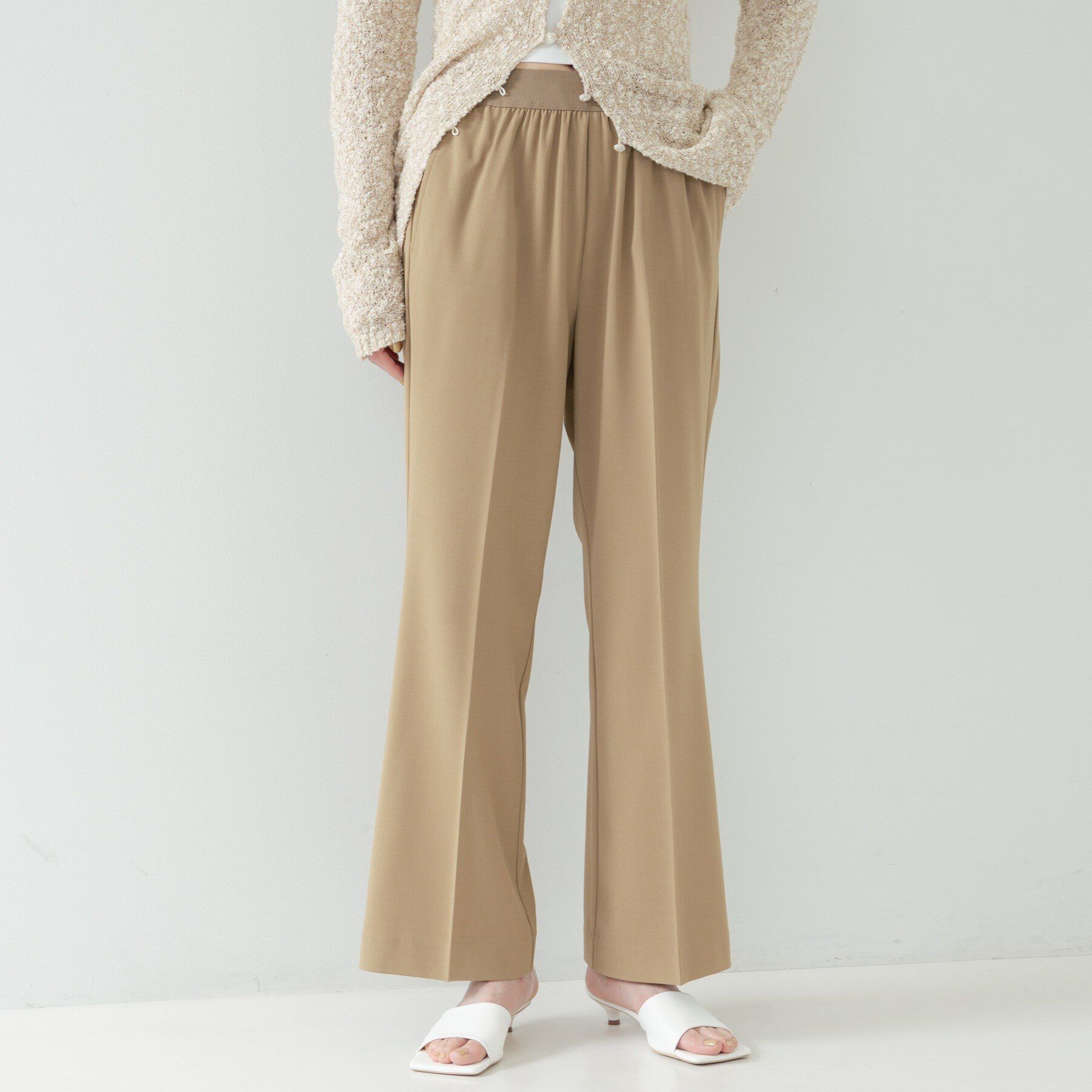 GALLEST「Comfy SET UP｜ストレートフレアパンツ【セットアップ対応／通勤／カセット服／接触冷感／UV」|その他|キャメルブラウン(0