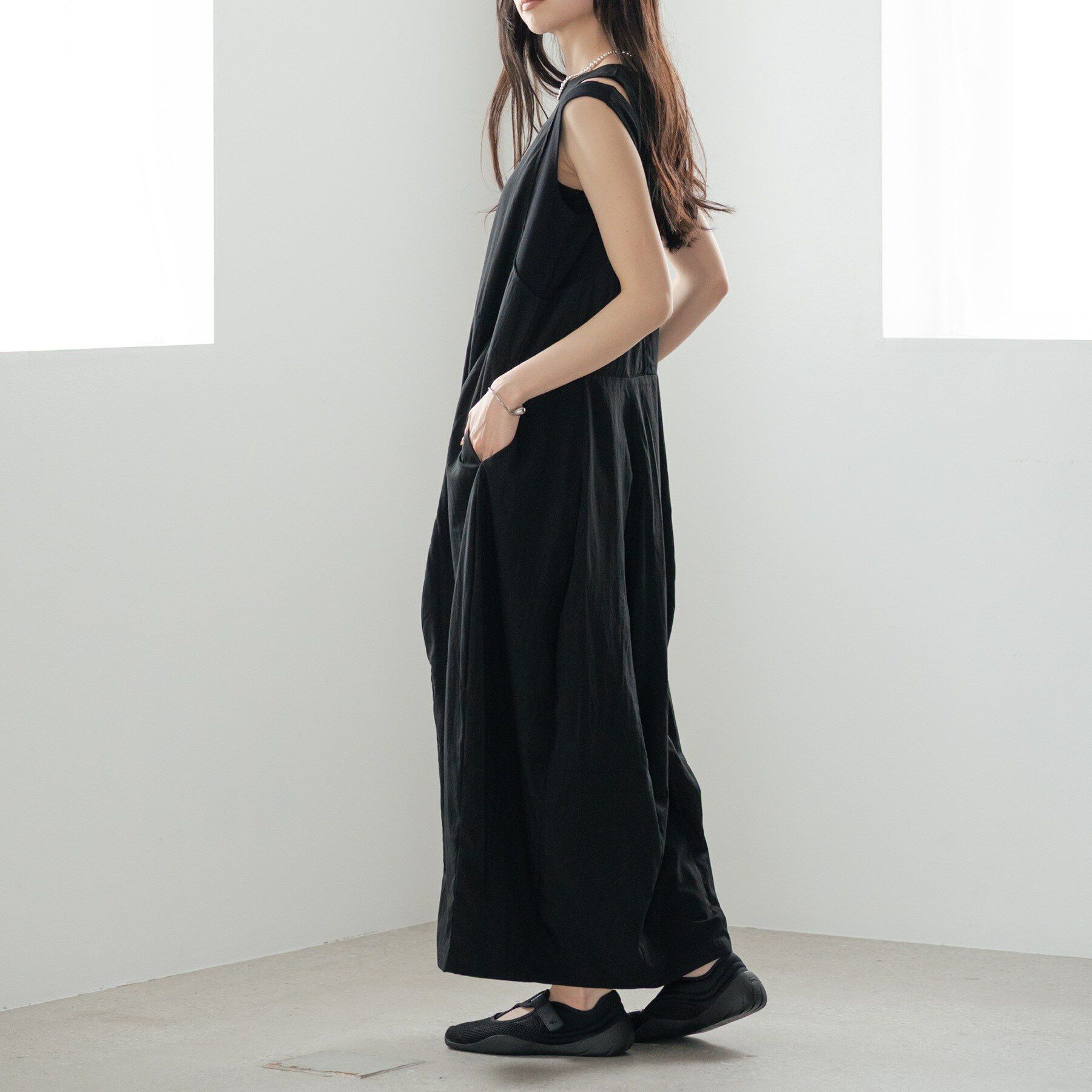 GALLEST「イレギュラータックナイロンワンピース」|ワンピース|