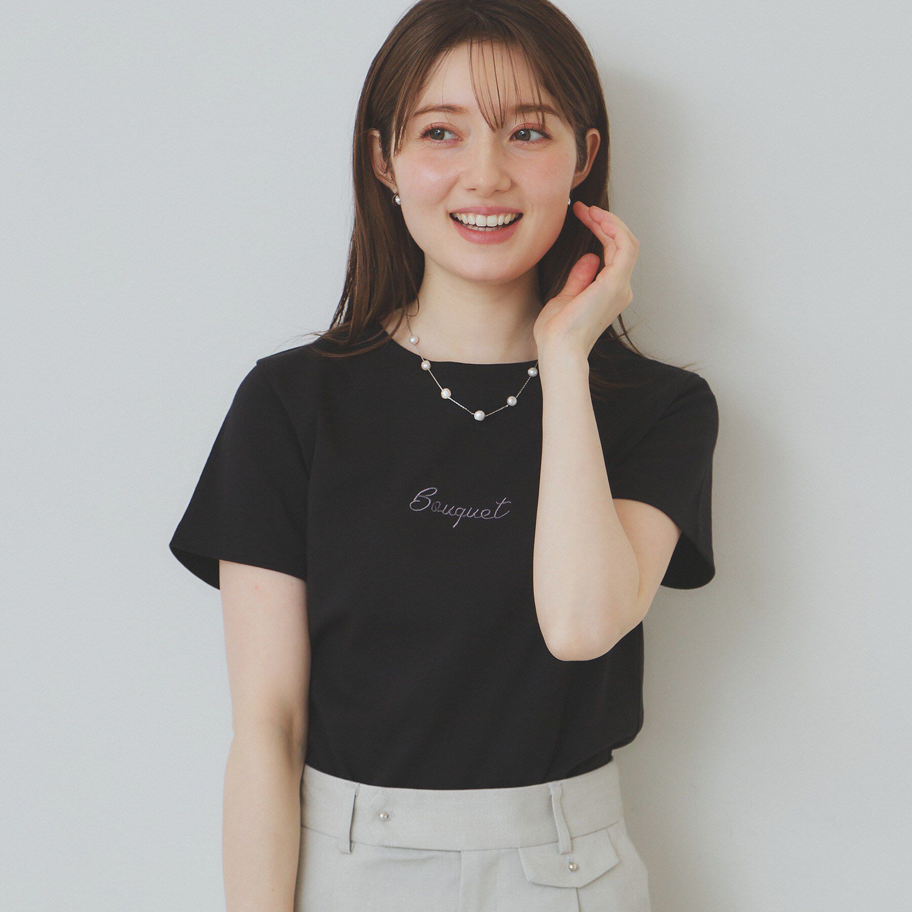 index「ワンポイントロゴ刺繍Tシャツ【UV／接触冷感／洗濯機洗い可】」|Tシャツ・カットソー|