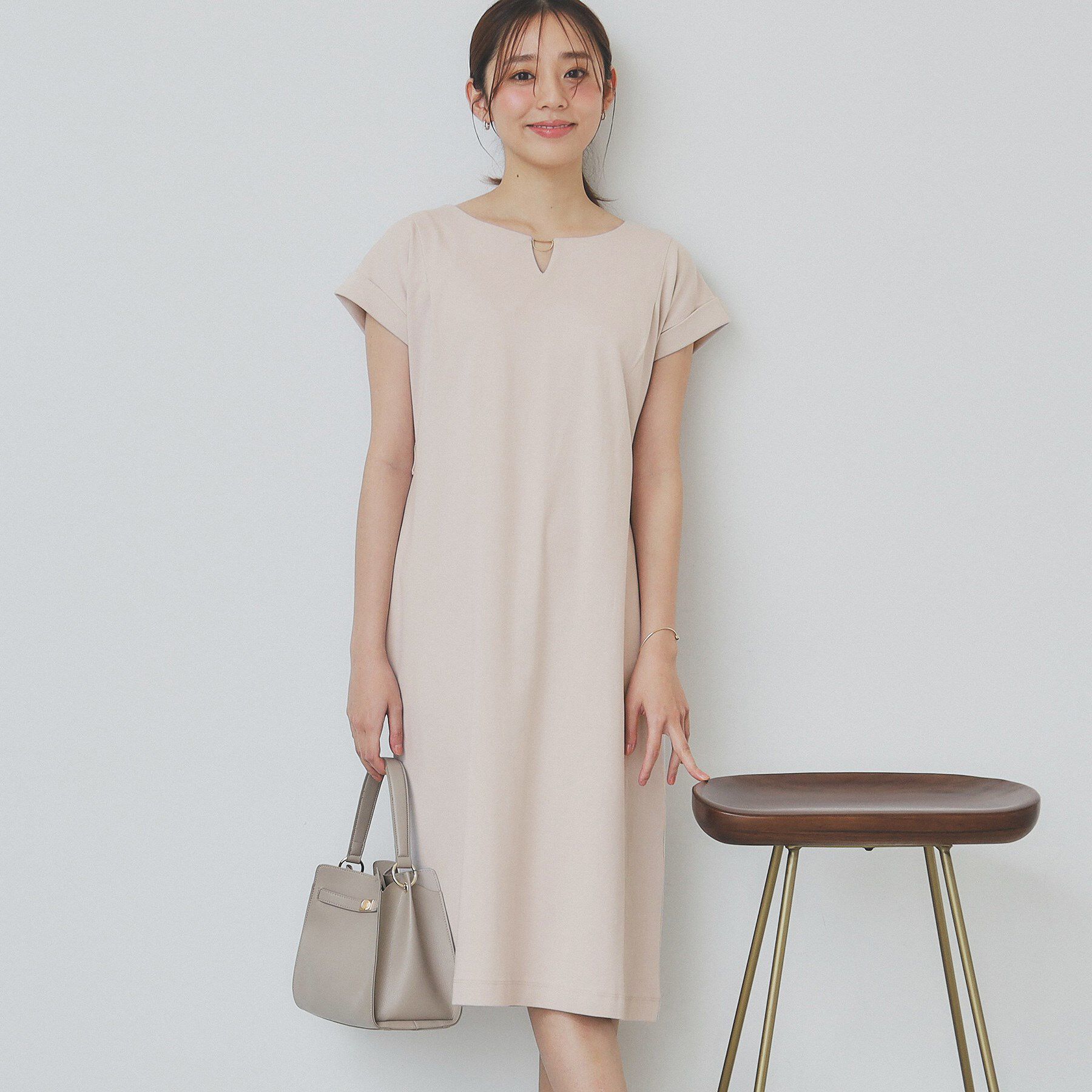 index「《5色展開／XS-3Lサイズ》Iラインシルエットワンピース【UV／接触冷感／洗濯機洗い可】」|ワンピース|