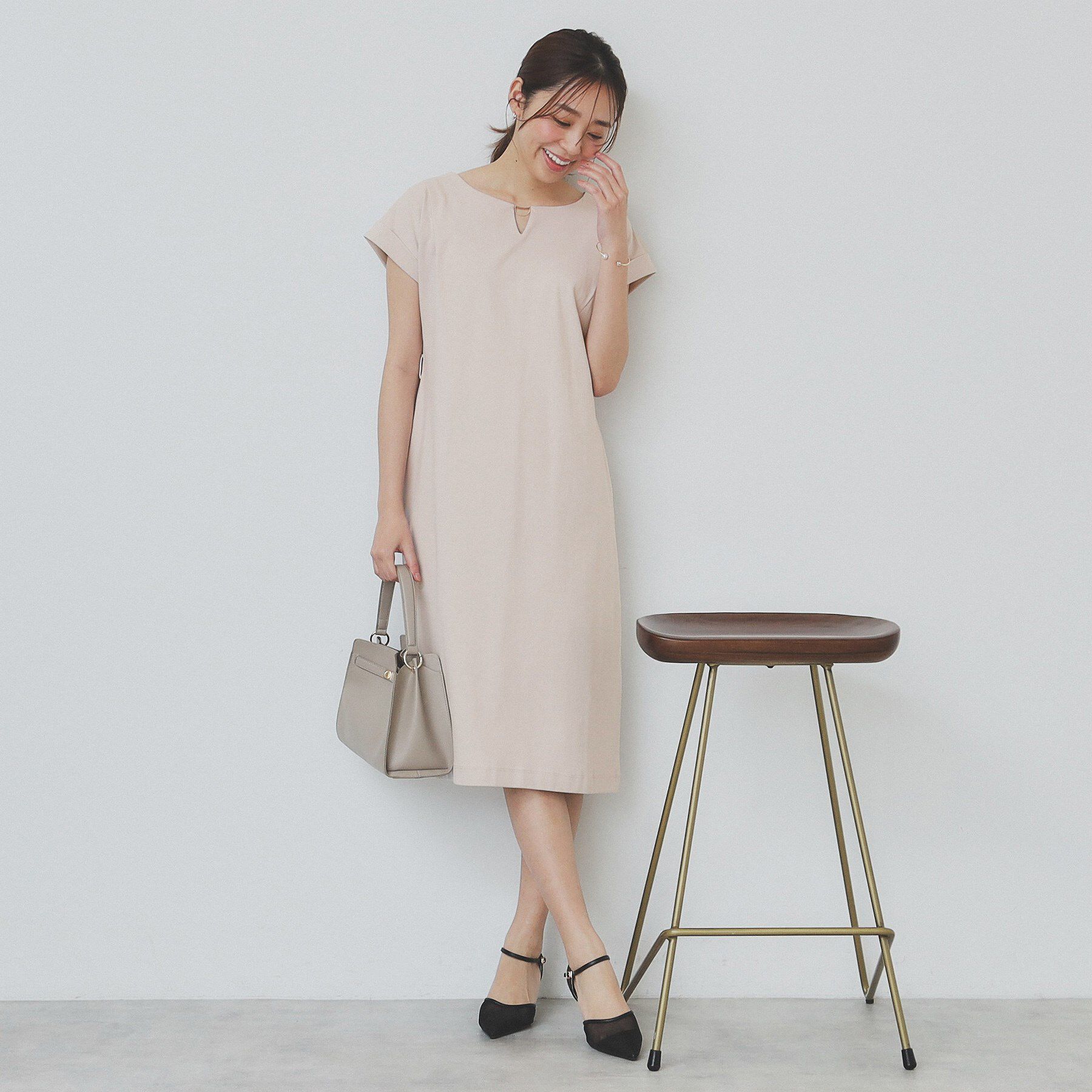 index「《5色展開／XS-3Lサイズ》Iラインシルエットワンピース【UV／接触冷感／洗濯機洗い可】」|ワンピース|