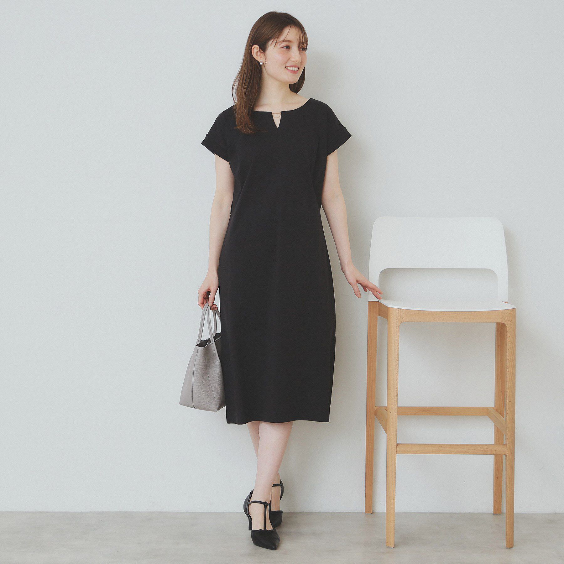 index「《5色展開／XS-3Lサイズ》Iラインシルエットワンピース【UV／接触冷感／洗濯機洗い可】」|ワンピース|