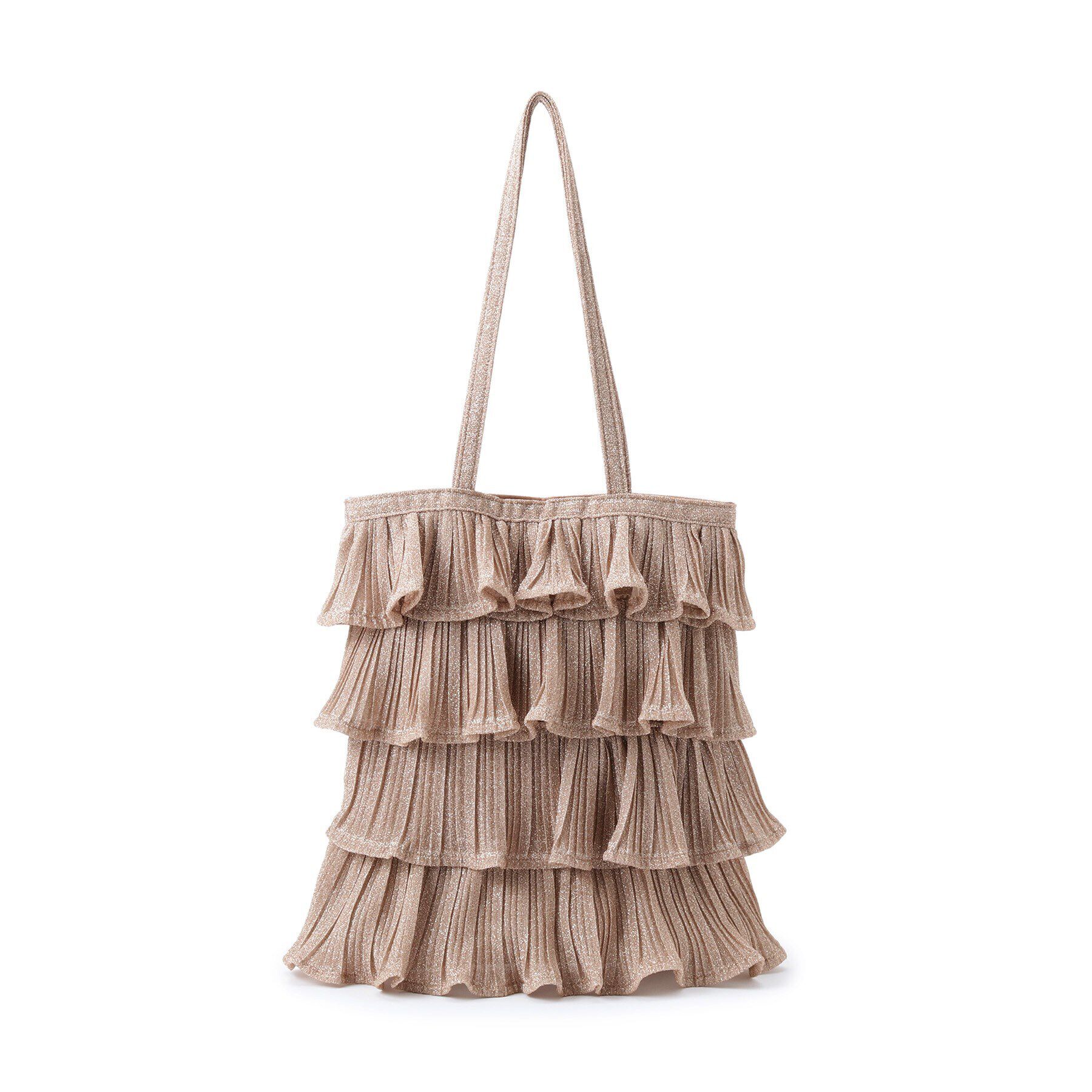 OPAQUE.CLIP「ティアードフリルラメトートバッグ」|トートバッグ|