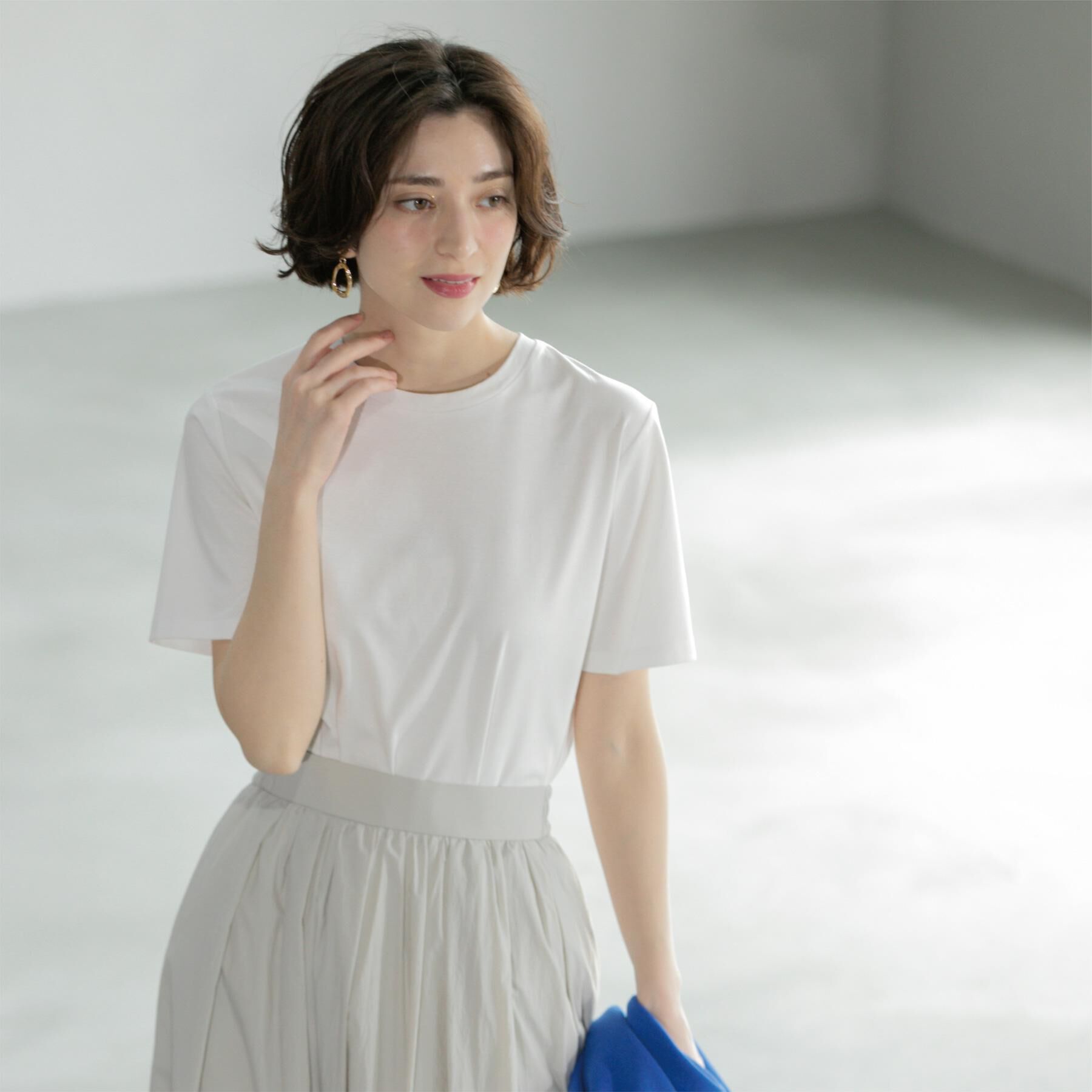 OPAQUE.CLIP「《5色展開／SS-LLサイズ》ベーシックTシャツ【UV／接触冷感／洗濯機洗い可】」|Tシャツ・カットソー|