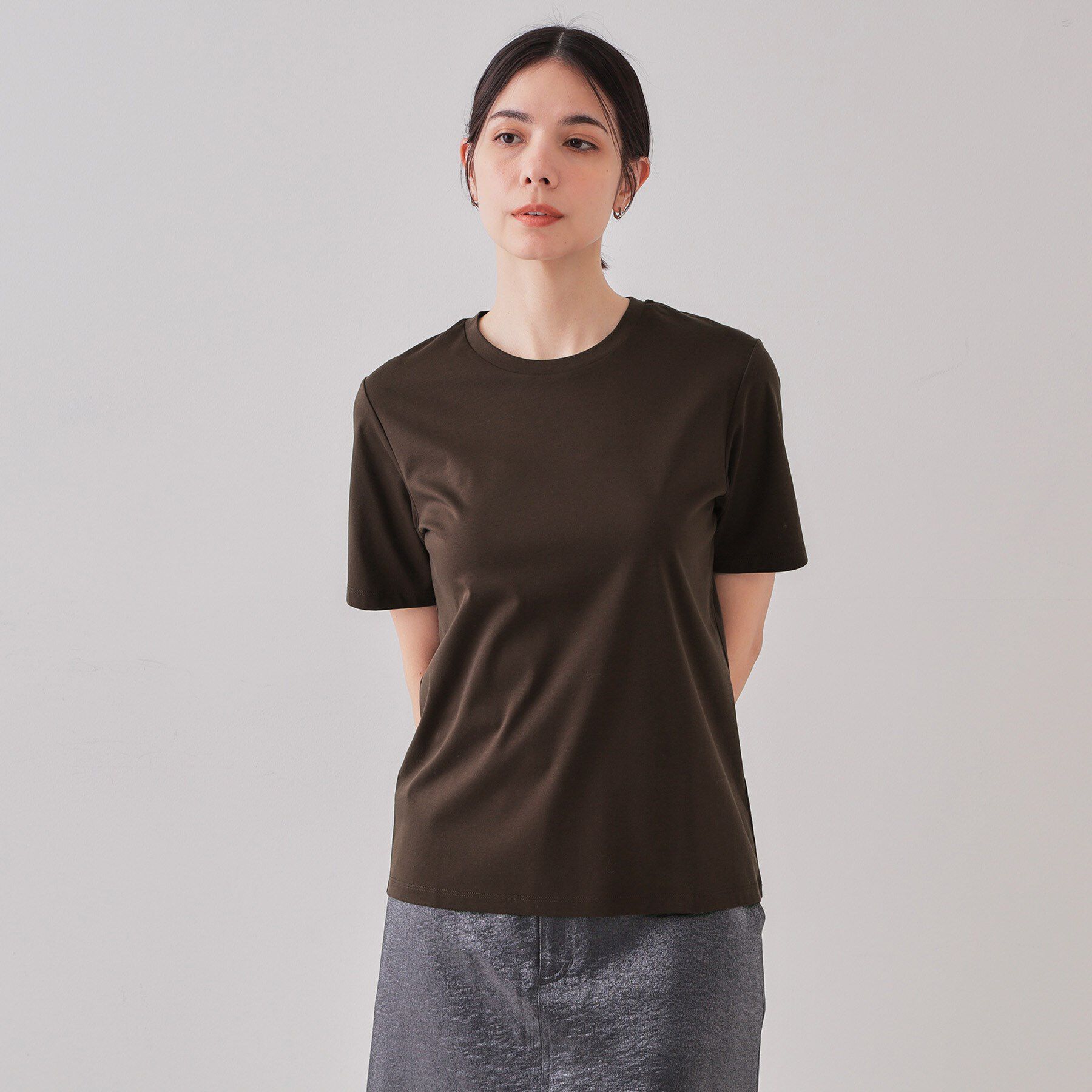 OPAQUE.CLIP「《5色展開／SS-LLサイズ》ベーシックTシャツ【UV／接触冷感／洗濯機洗い可】」|Tシャツ・カットソー|