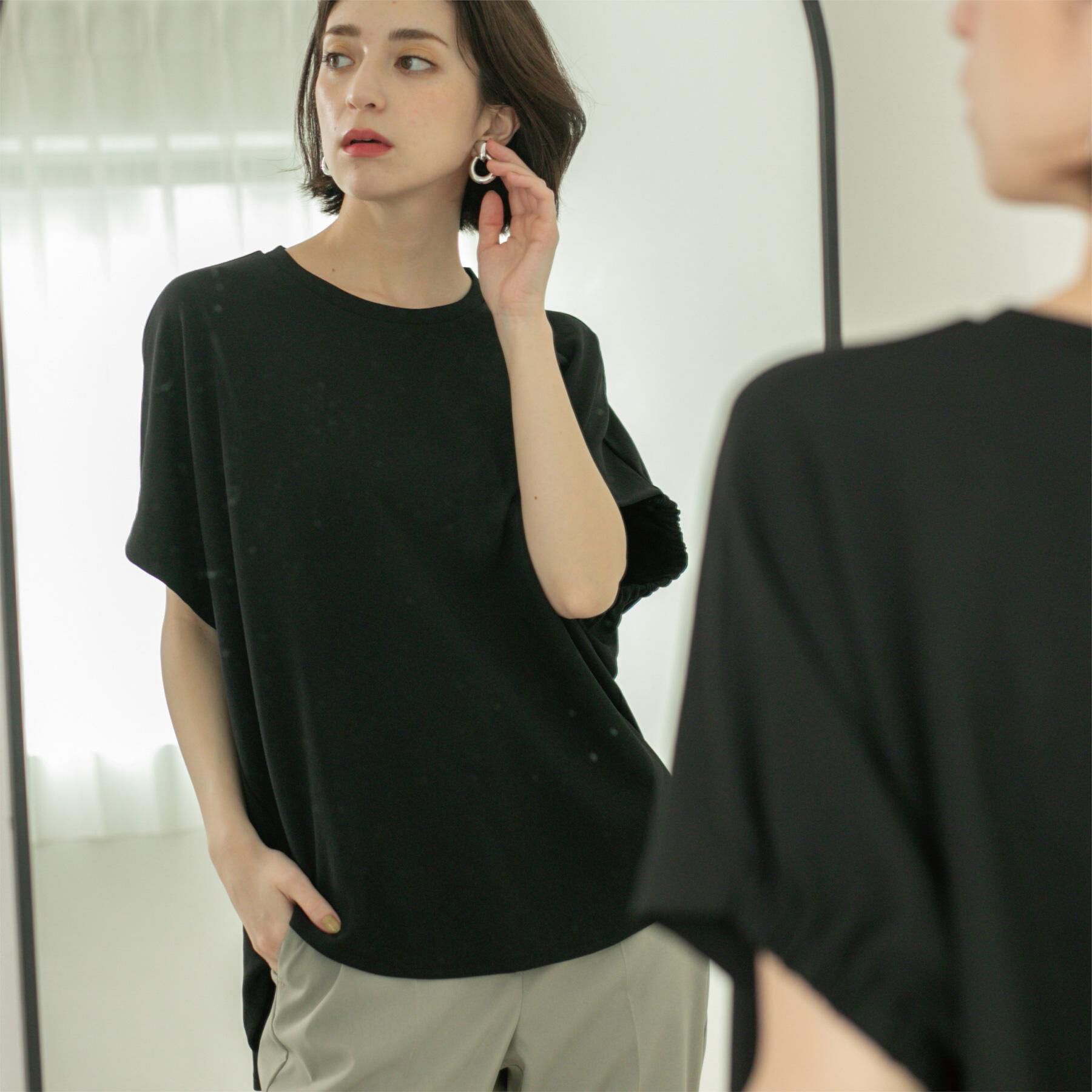 OPAQUE.CLIP「リラクシードルマンスリーブトップス【UV／吸水速乾／洗濯機洗い可】」|Tシャツ・カットソー|