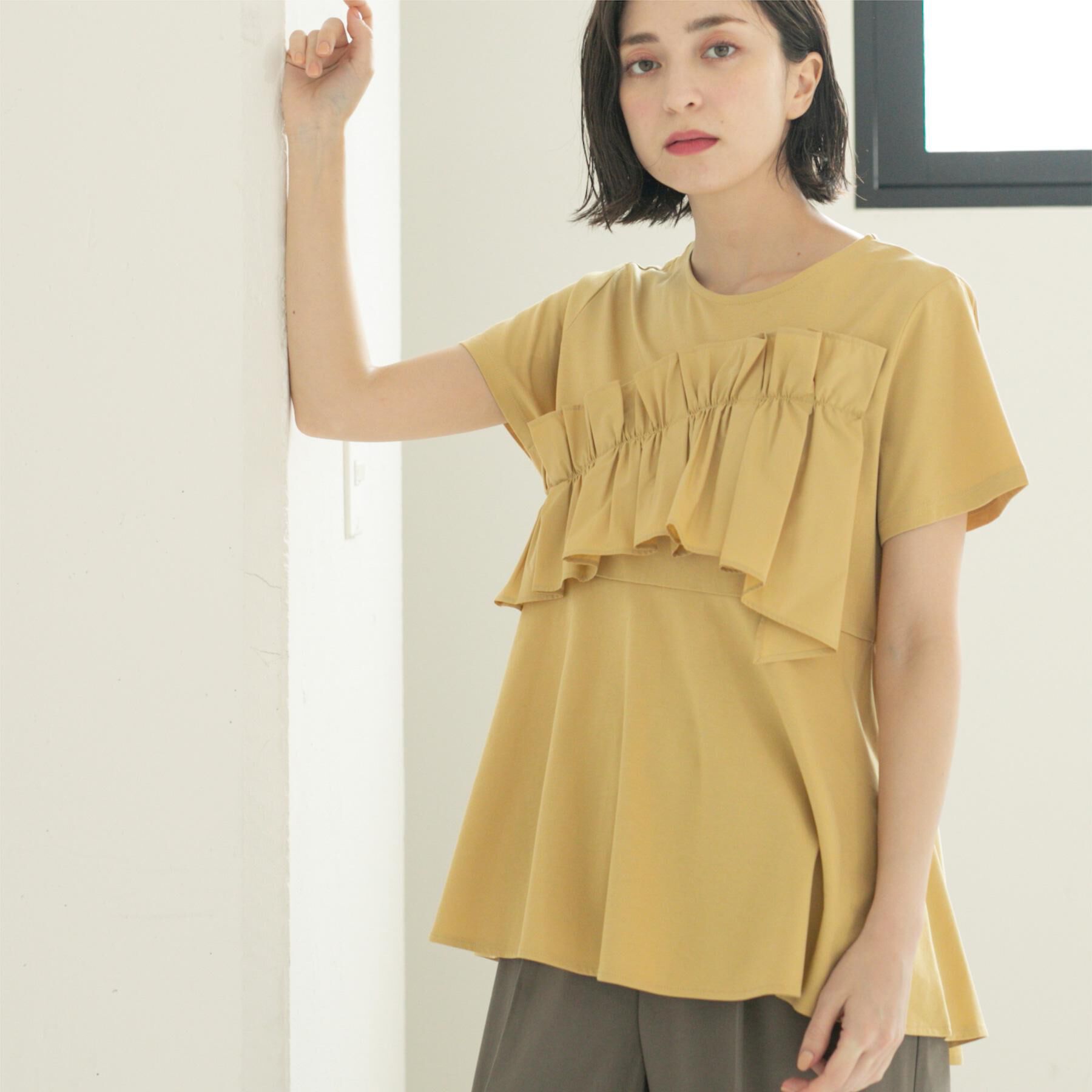 OPAQUE.CLIP「フリルドッキングペプラムトップス【接触冷感／洗濯機洗い可】」|Tシャツ・カットソー|