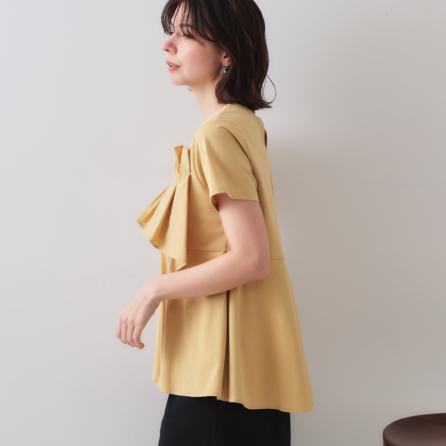 OPAQUE.CLIP「フリルドッキングペプラムトップス【接触冷感／洗濯機洗い可】」|Tシャツ・カットソー|