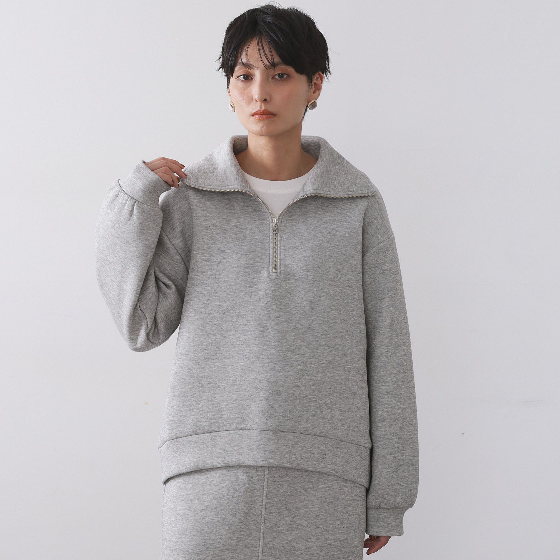 OPAQUE.CLIP「ハーフジップトップス／セットアップ対応可【洗濯機OK】」|Tシャツ・カットソー|
