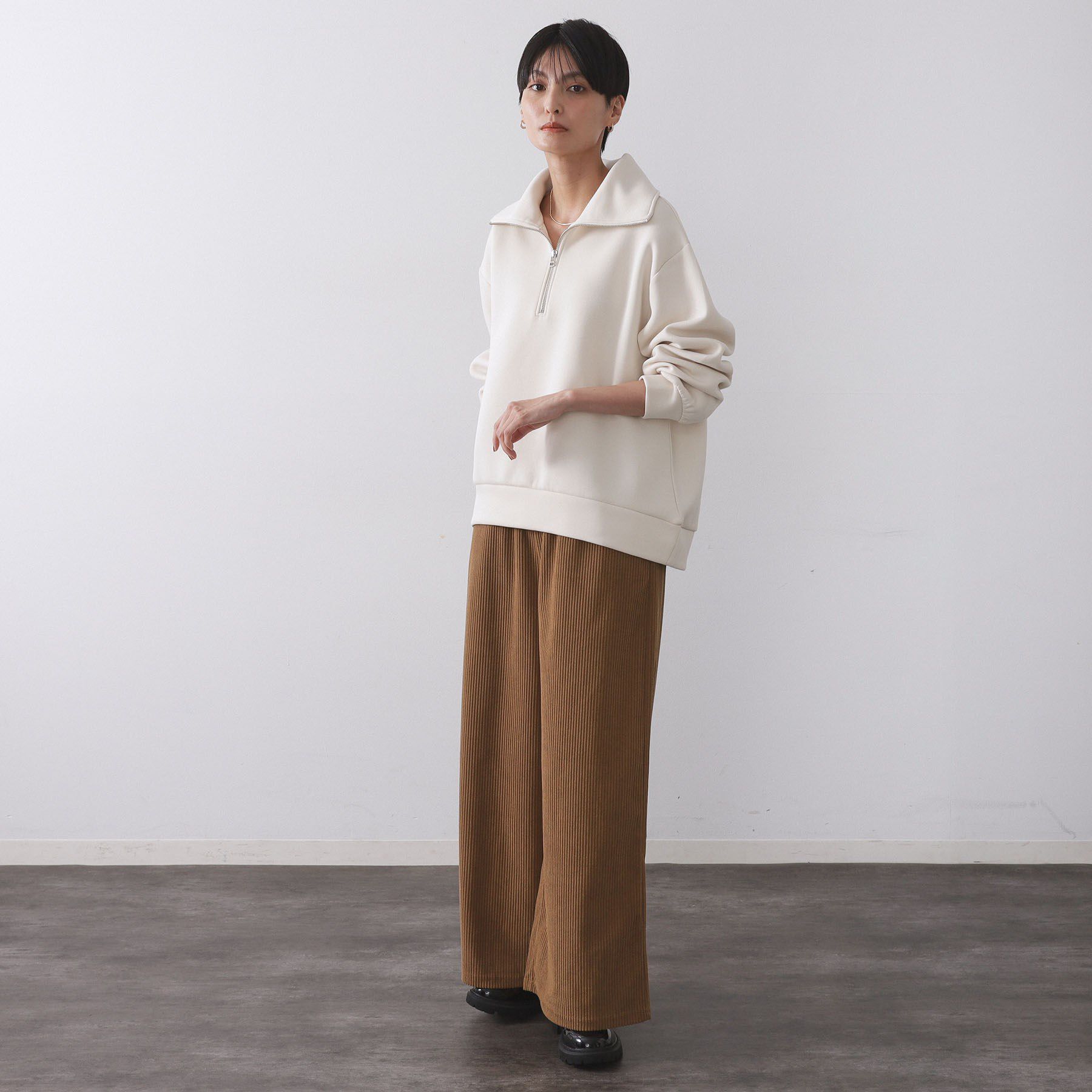 OPAQUE.CLIP「ハーフジップトップス／セットアップ対応可【洗濯機OK】」|Tシャツ・カットソー|
