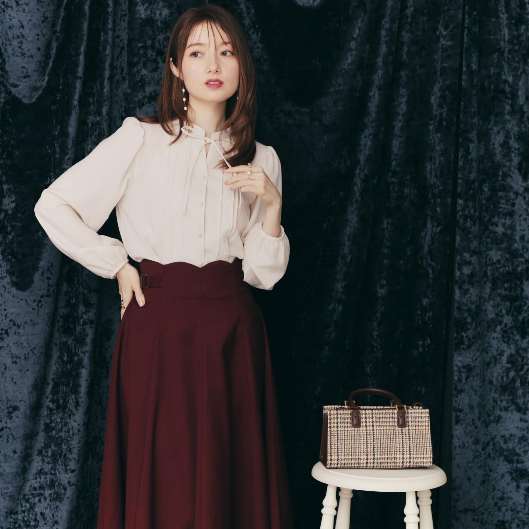Couture broach「【大人可愛い・通勤】スカラウエスト サイドベルト パネルスカート」|スカート|