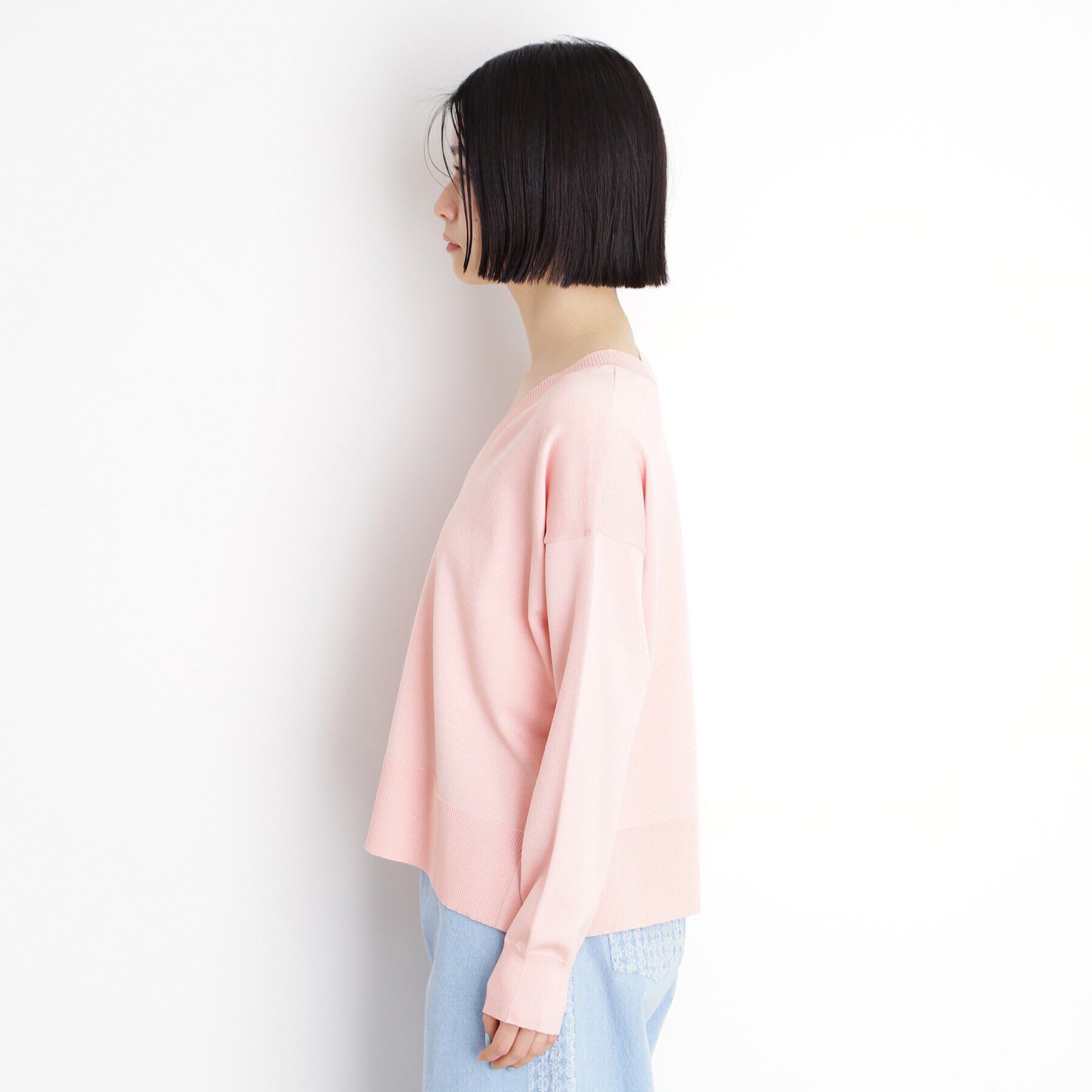 THE SHOP TK「【毛玉になりにくい】さらっとキレイVネックニット/洗濯機OK」|ニット・セーター|