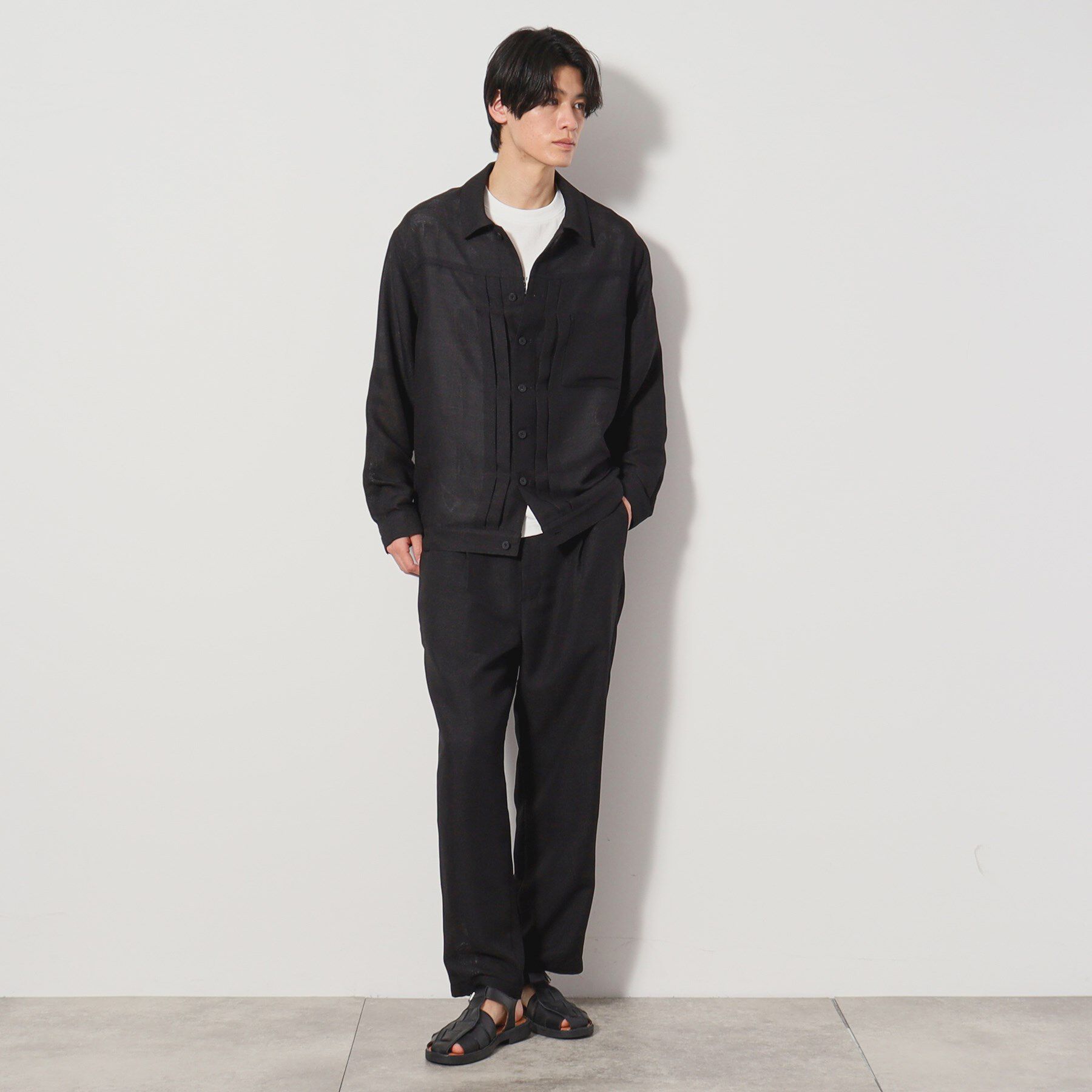 THE SHOP TK「パナマメッシュ シャツジャケット セットアップ可」|ブルゾン・スタジャン|