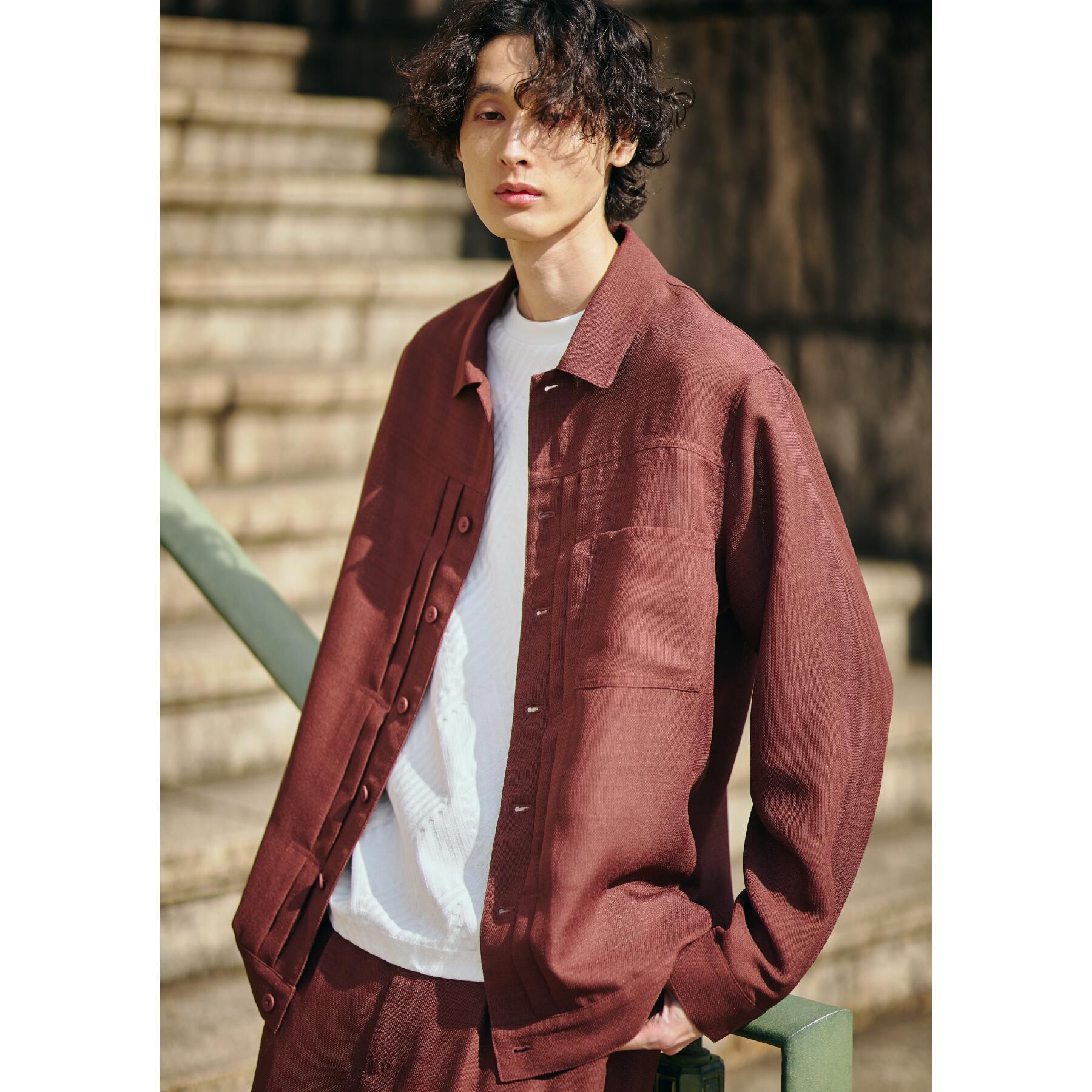THE SHOP TK「パナマメッシュ シャツジャケット セットアップ可」|ブルゾン・スタジャン|