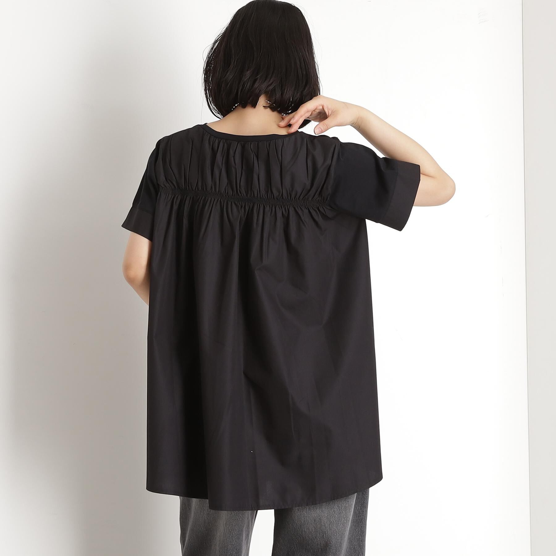THE SHOP TK「切替バックギャザーチュニック【洗濯機OK/接触冷感/UV】」|チュニック|