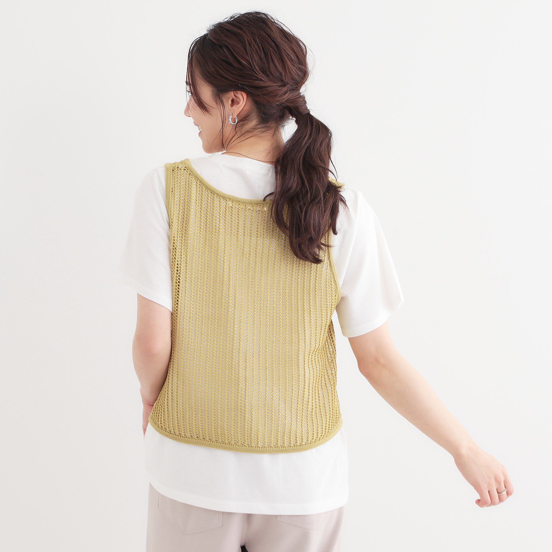 SHOO･LA･RUE「【2点セット】メッシュニットベスト&times;ロゴTシャツセット」|その他|