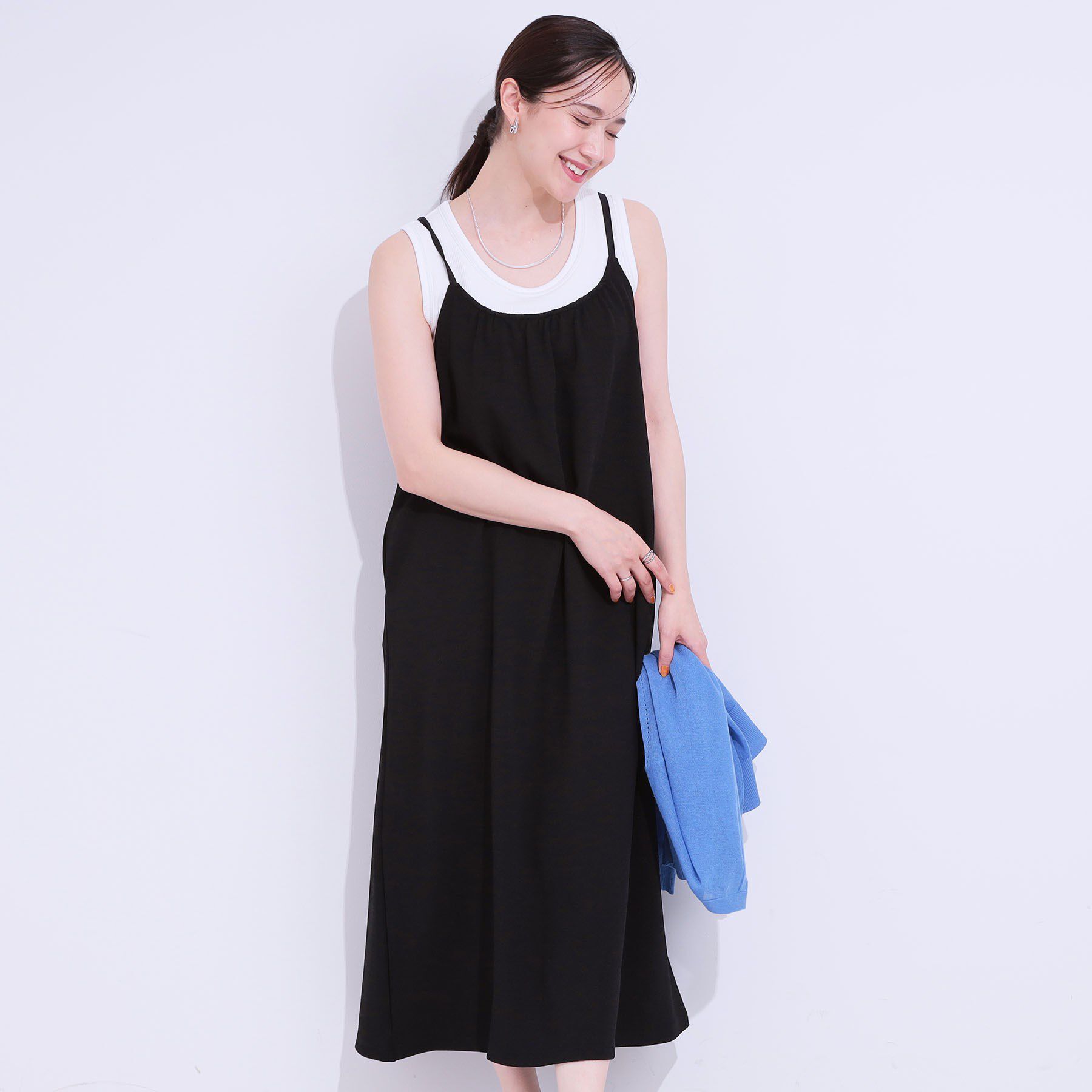 SHOO･LA･RUE「ぽこぽこギャザーキャミワンピース」|ワンピース|ブラック(019)