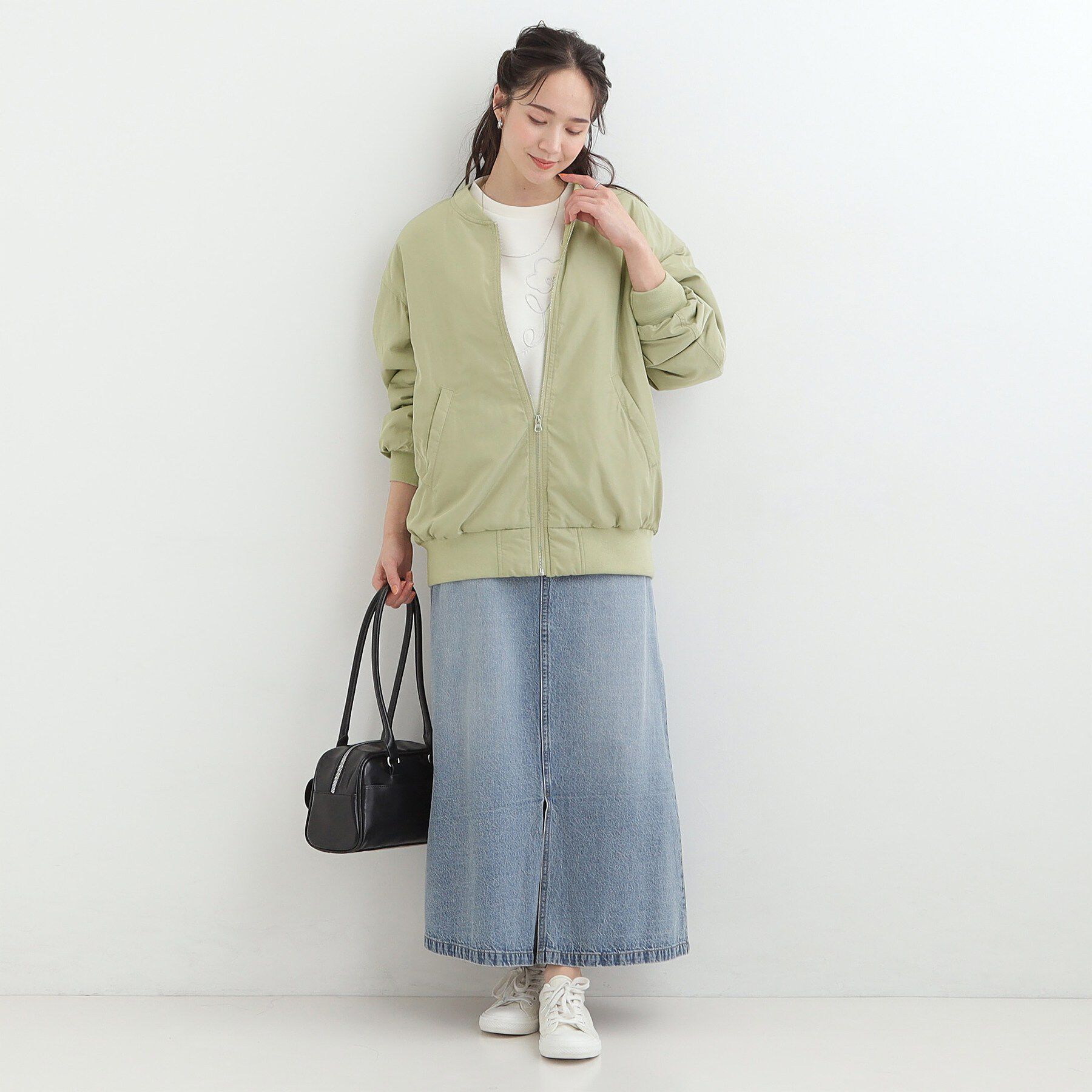 SHOO･LA･RUE「【S-LL】大人も取り入れやすい BIGシルエット MA－1ブルゾン」|ブルゾン・スタジャン|