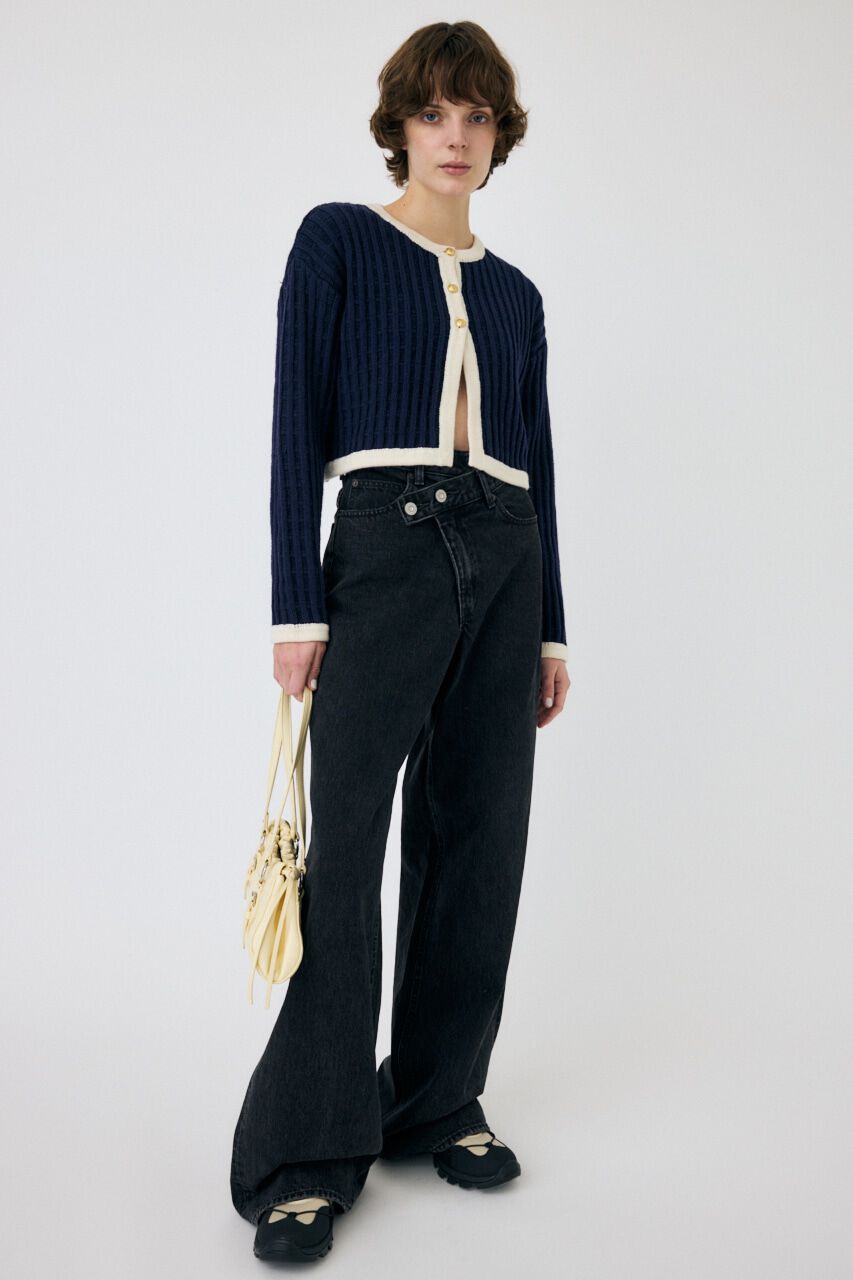 MOUSSY「BI COLOR ニットカーディガン」|カーディガン|