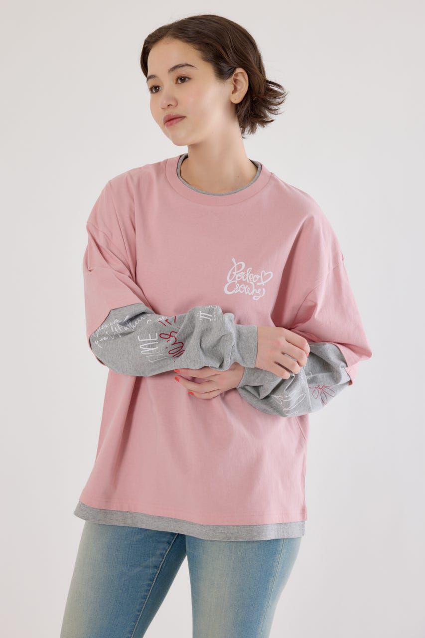 RODEO CROWNS「ハートフェイクレイヤードトップス」|Tシャツ・カットソー|