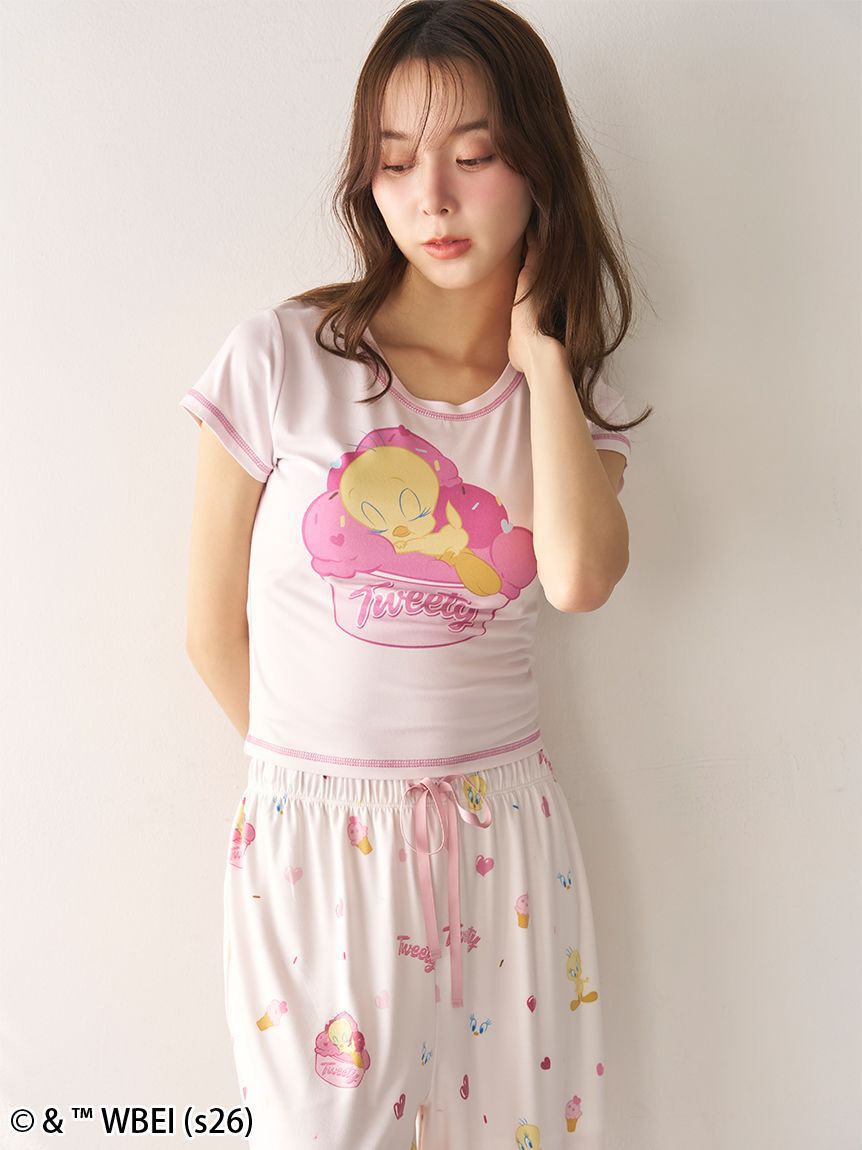 SNIDEL HOME「【Tweety】【接触冷感】ミニＴシャツ」|ルームウェア|