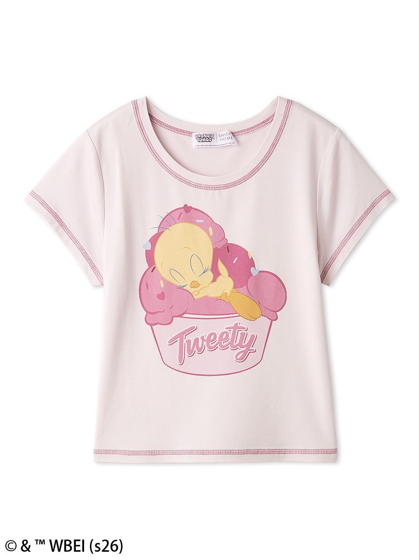 SNIDEL HOME「【Tweety】【接触冷感】ミニＴシャツ」|ルームウェア|PNK