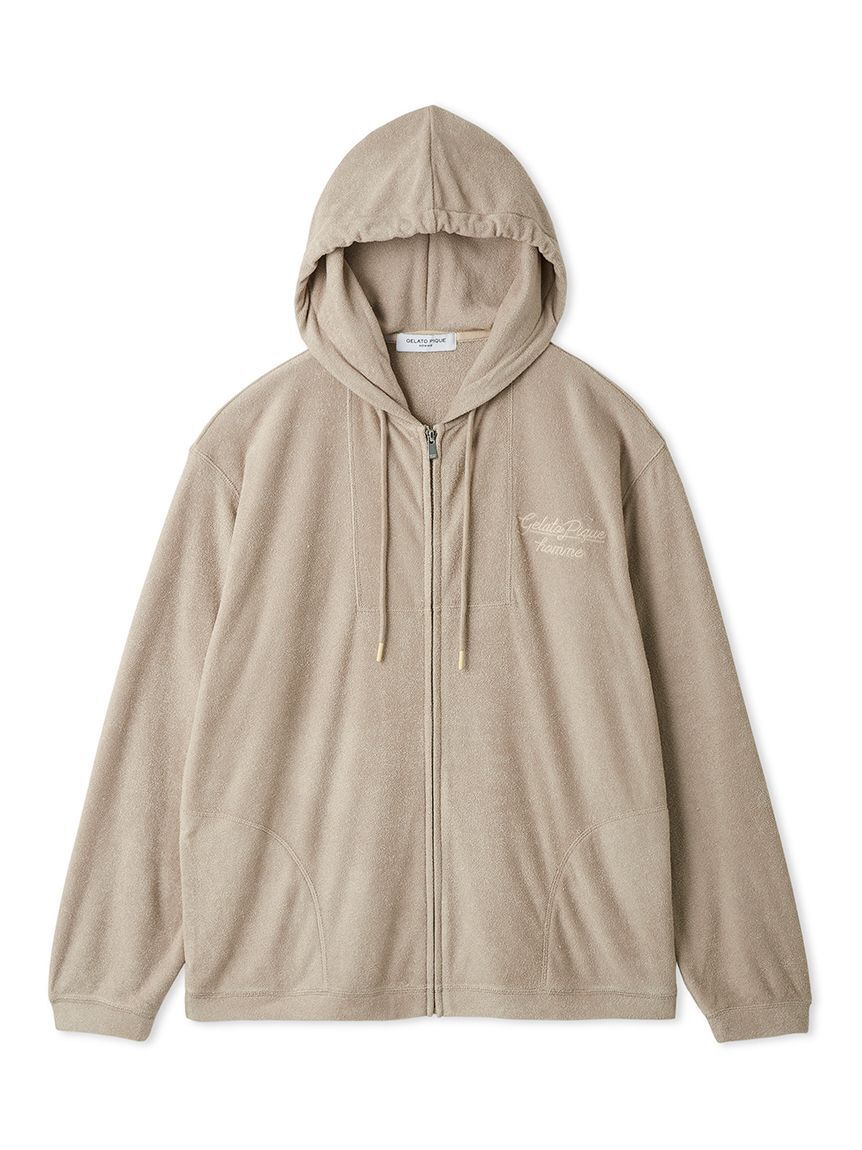 GELATO PIQUE HOMME「【HOMME】【接触冷感】【UVカット】パイルワンポイントロゴ刺?パーカ」|パーカー|BEG