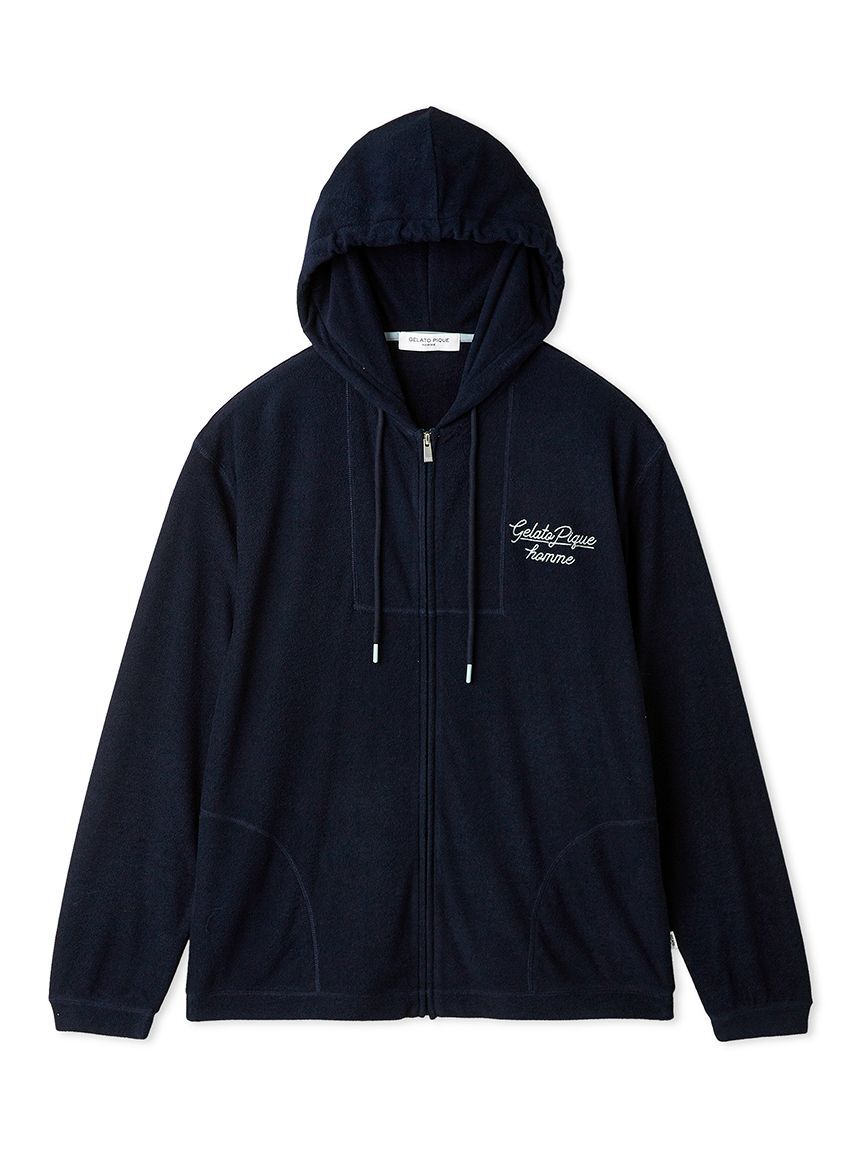 GELATO PIQUE HOMME「【HOMME】【接触冷感】【UVカット】パイルワンポイントロゴ刺?パーカ」|パーカー|NVY