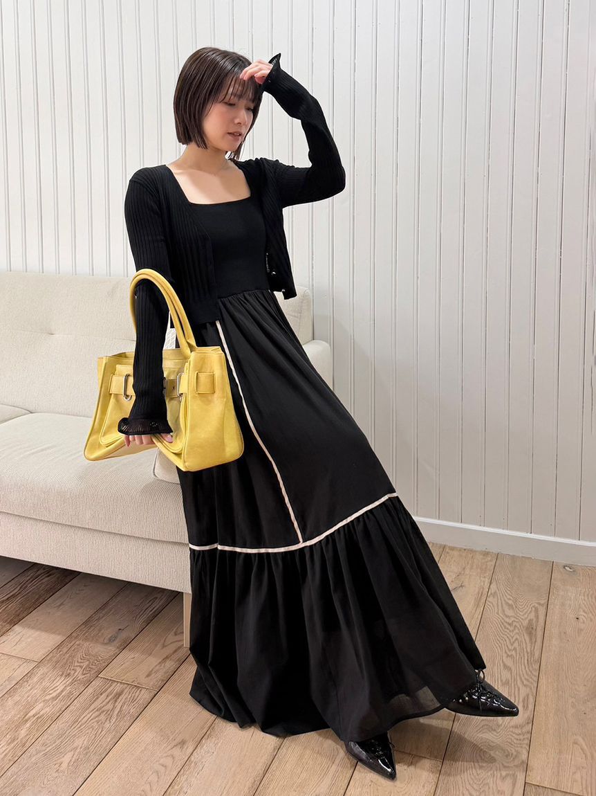 LILY BROWN「【限定カラー】【ウォッシャブル】ニットドッキングワンピース」|ワンピース|